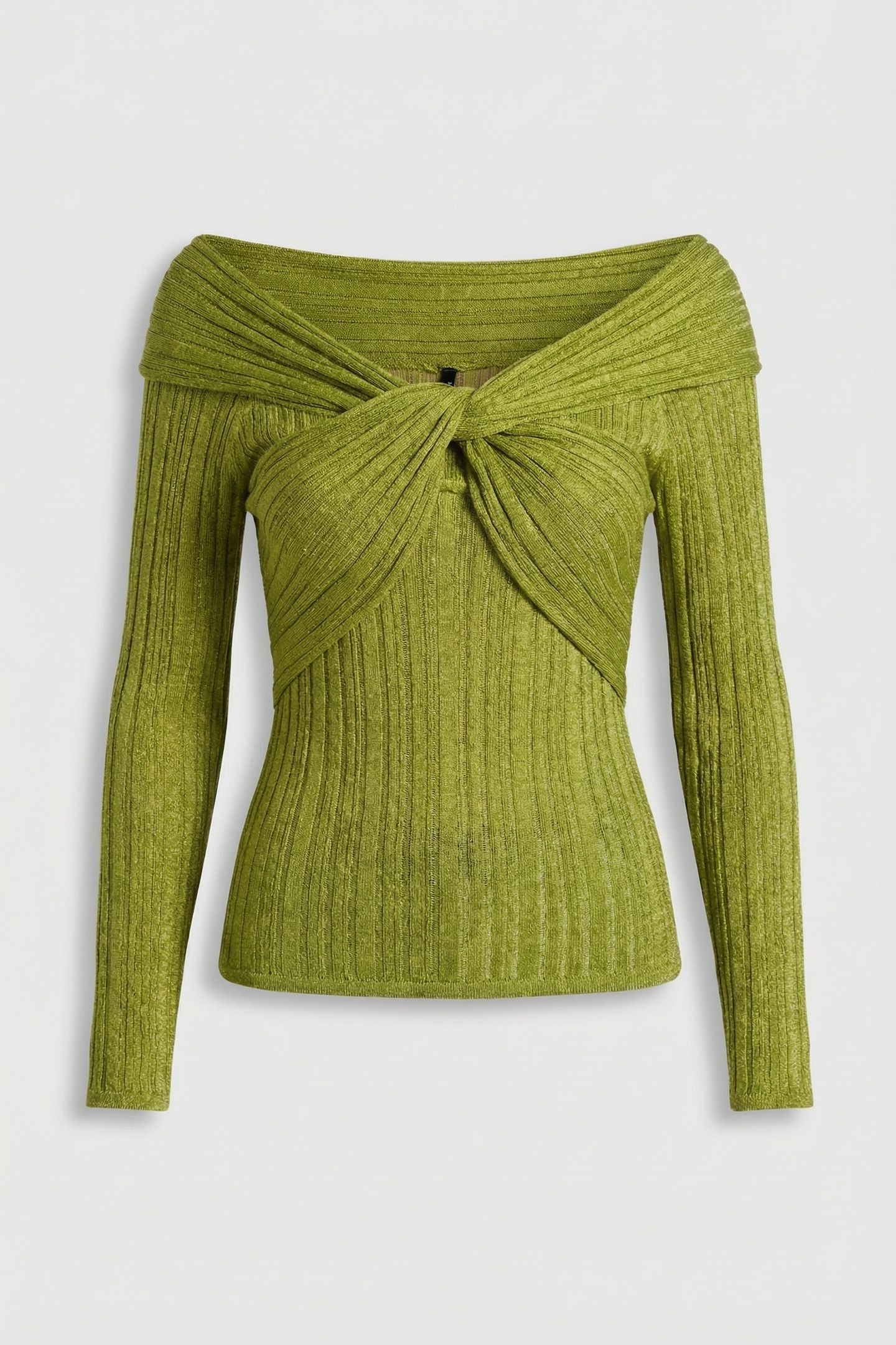 MARCIANO BY GUESS GIA LS RIBBED SWEATER TOP KIWI LIGHT GREEN 3