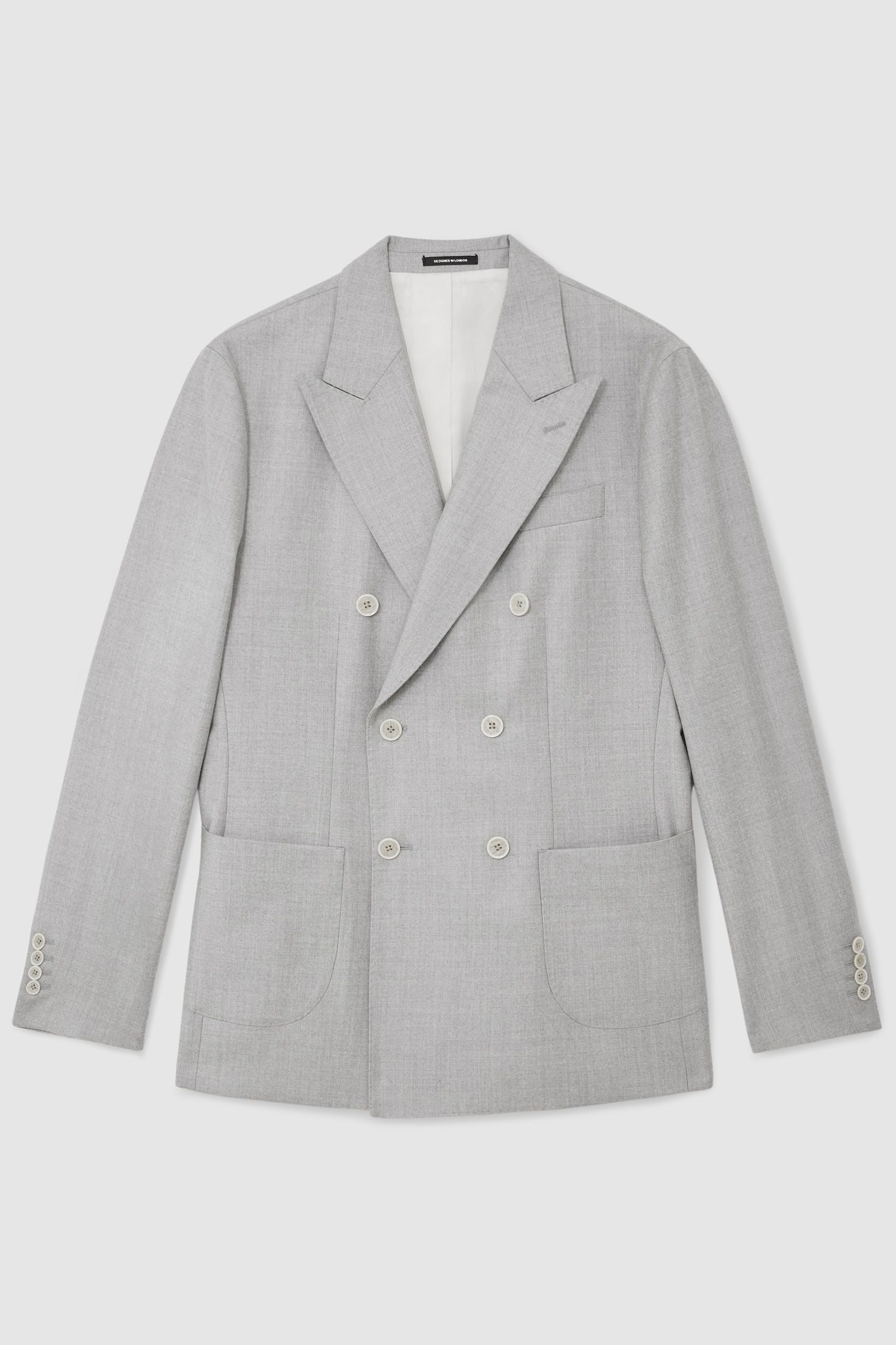 DB PEAK FLANNEL BLAZER SOFT GREY 4