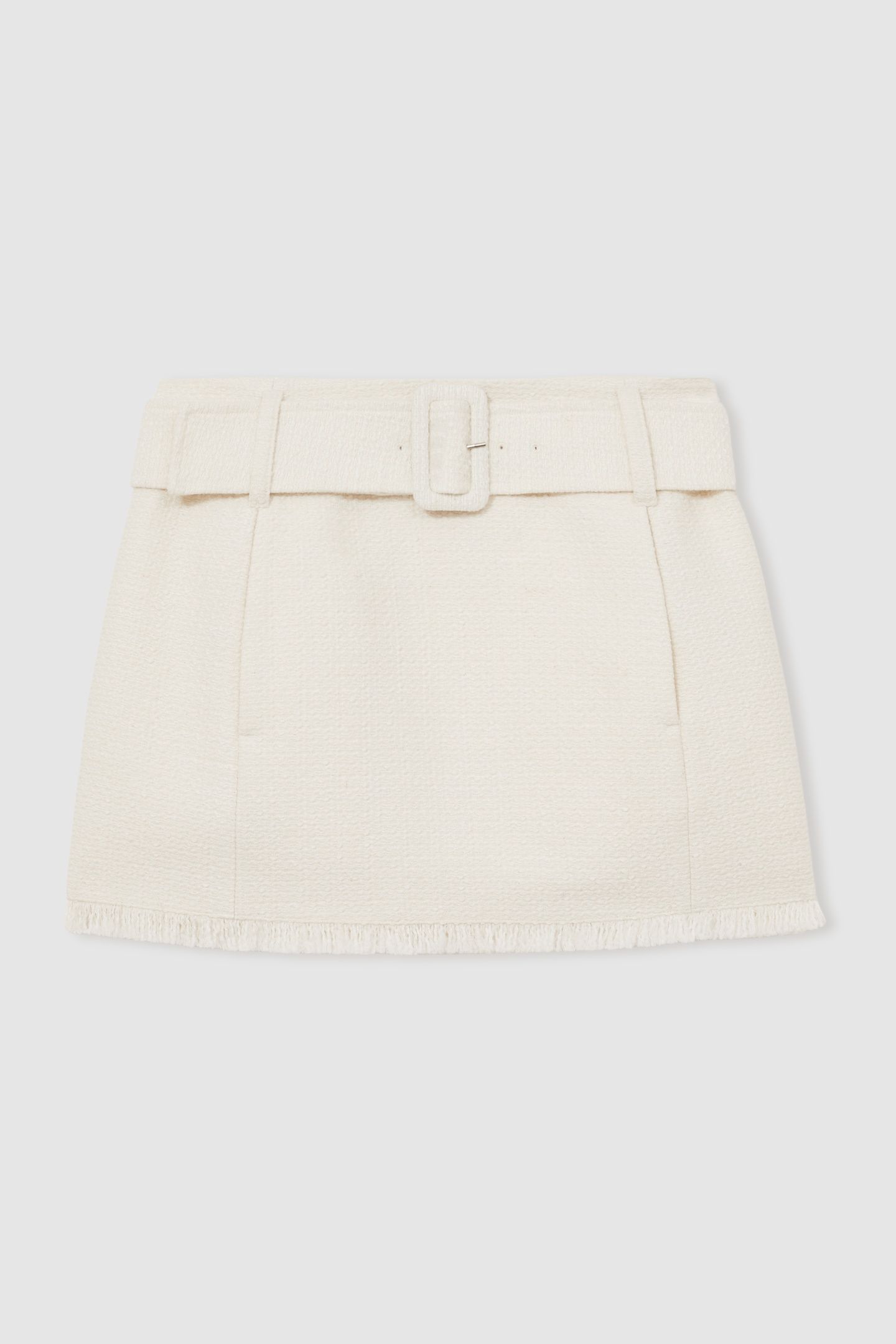 TEXTURED MINI SKIRT WHITE 6