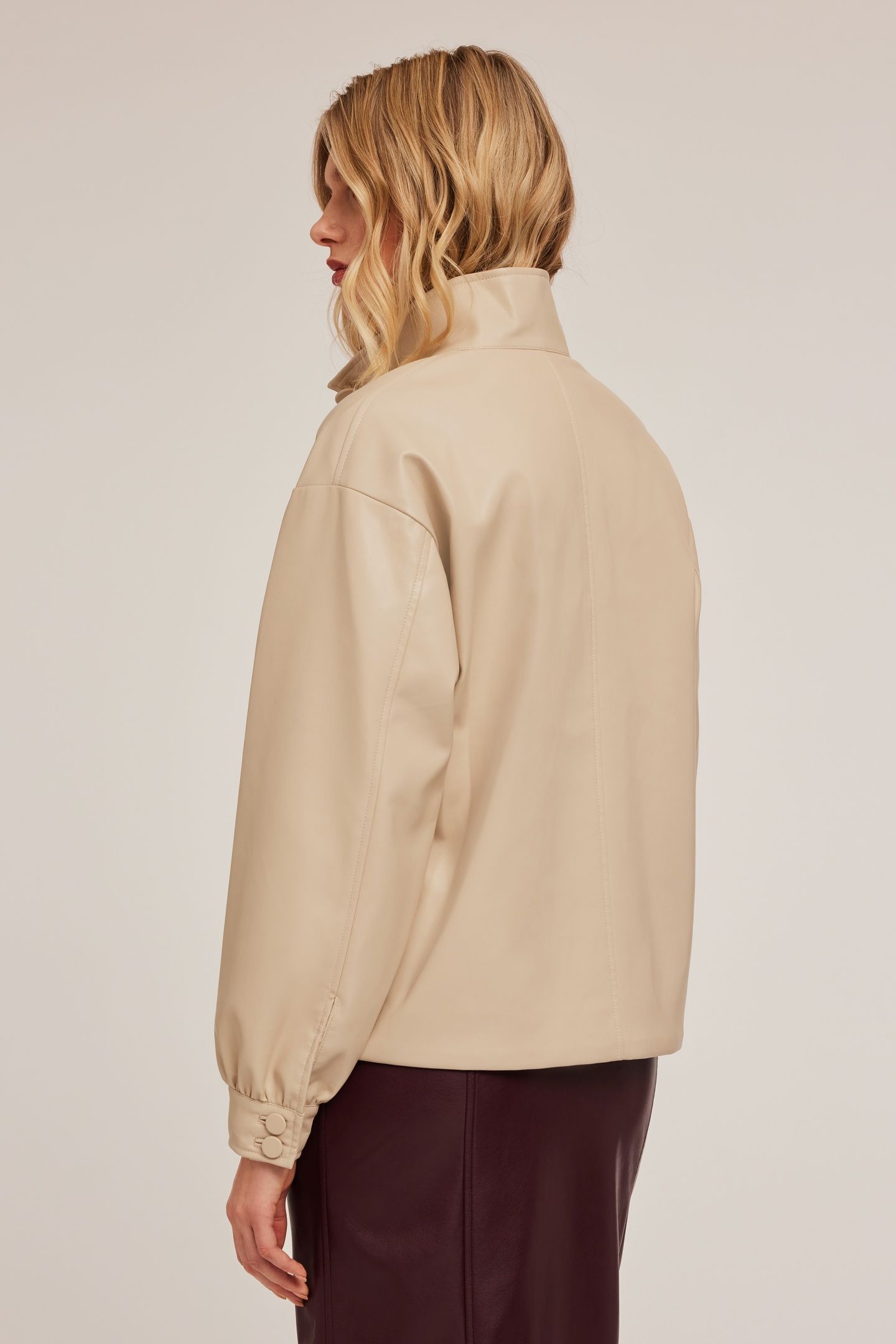 NAPPA-EFFECT COATED FABRIC BOMBER JACKET WHITE 2