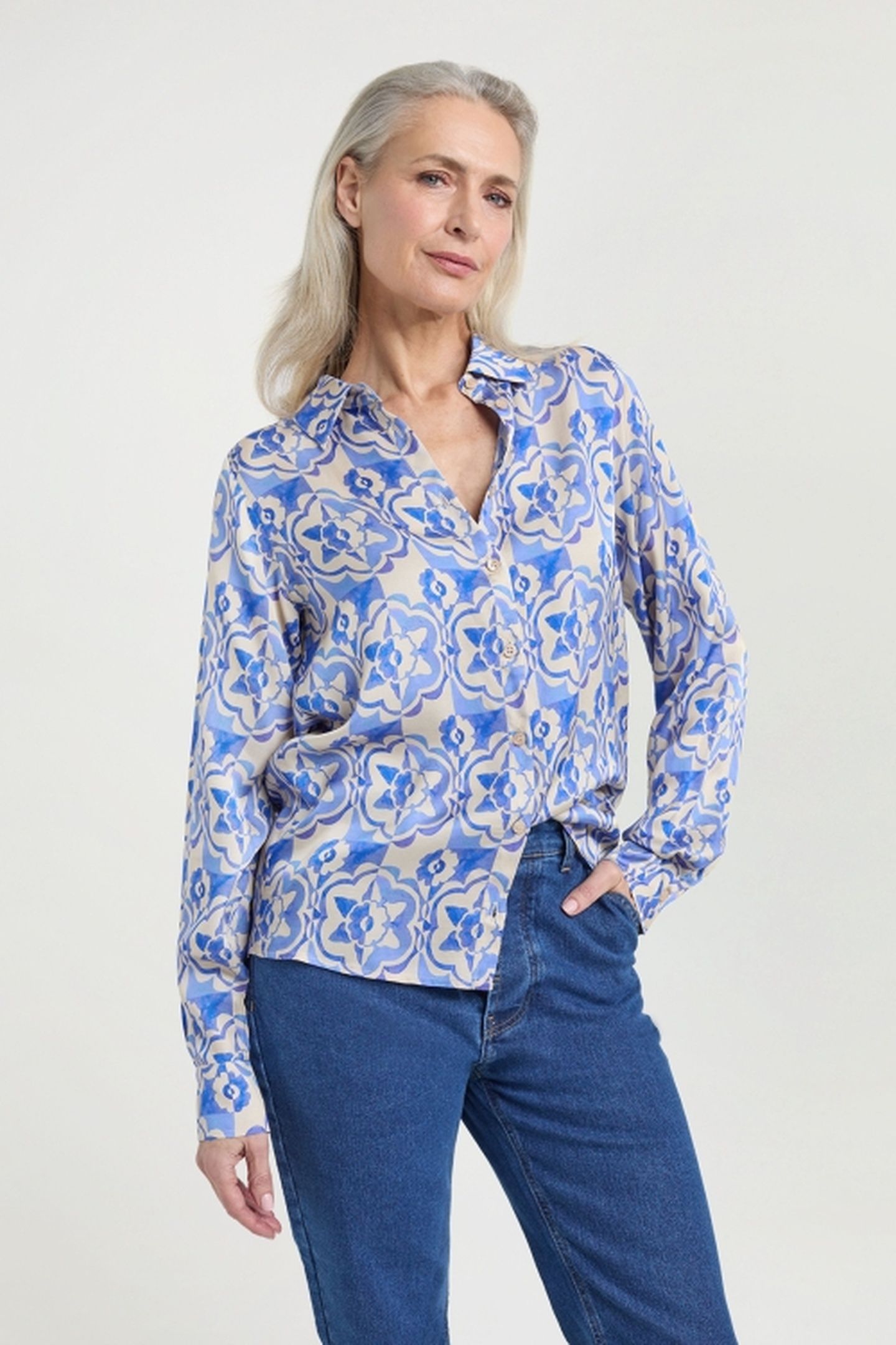 JACK BLOUSE ROYAL BLUE PRINT 1
