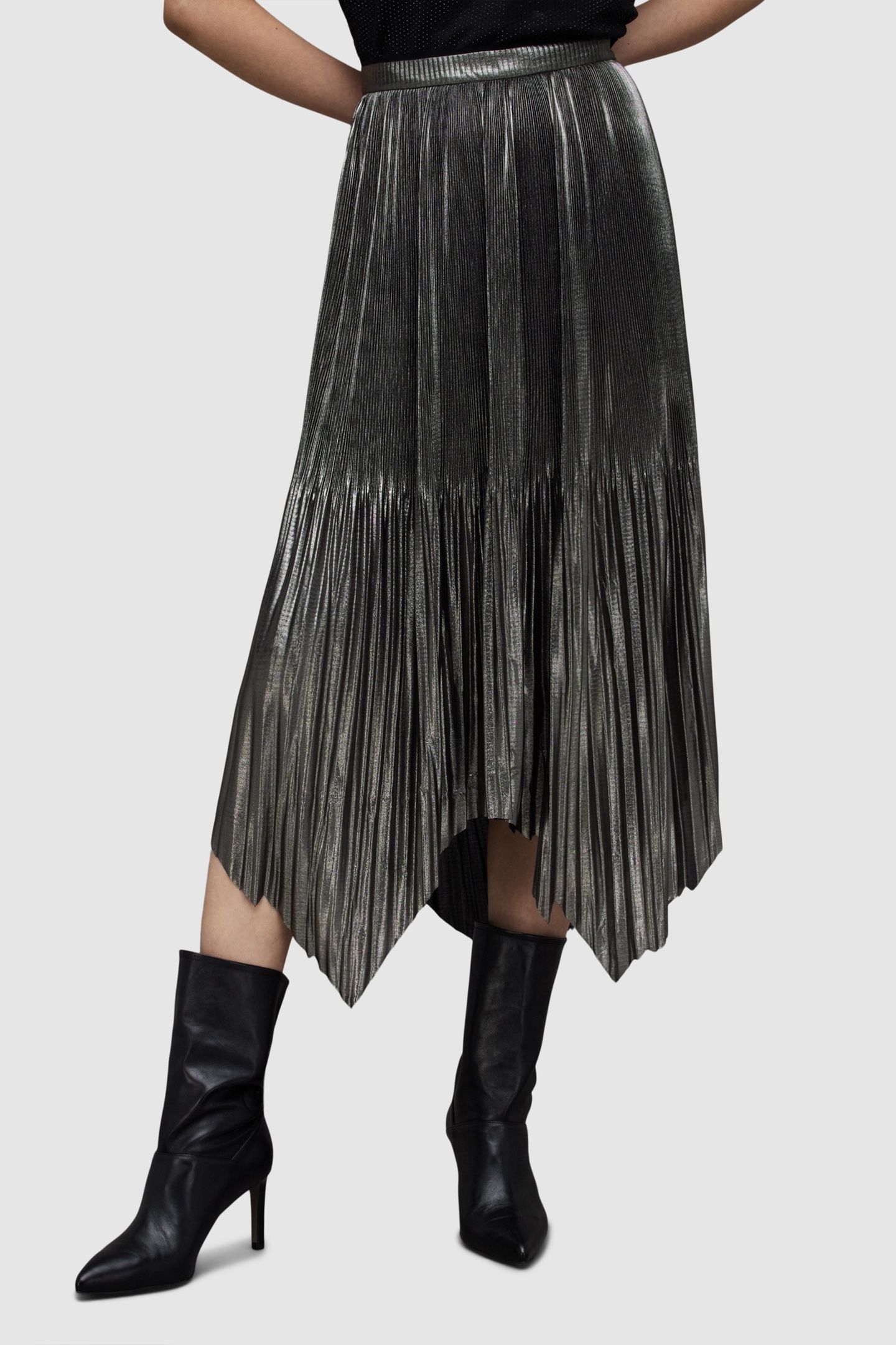 LERIN METALLIC SKIRT SILVER 1