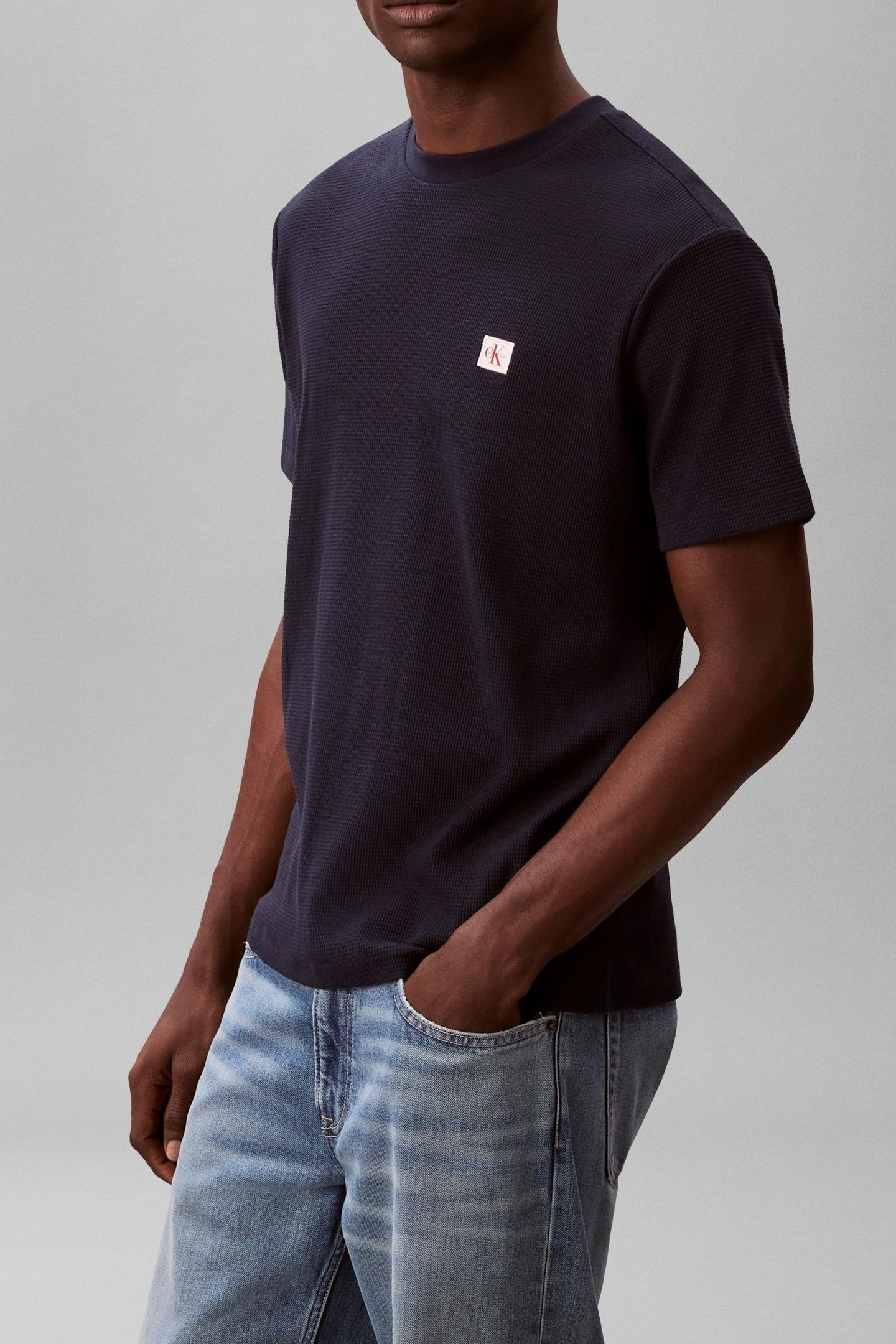 SS WAFFLE BADGE CREWNECK TEE DARK SAPPHIRE 3