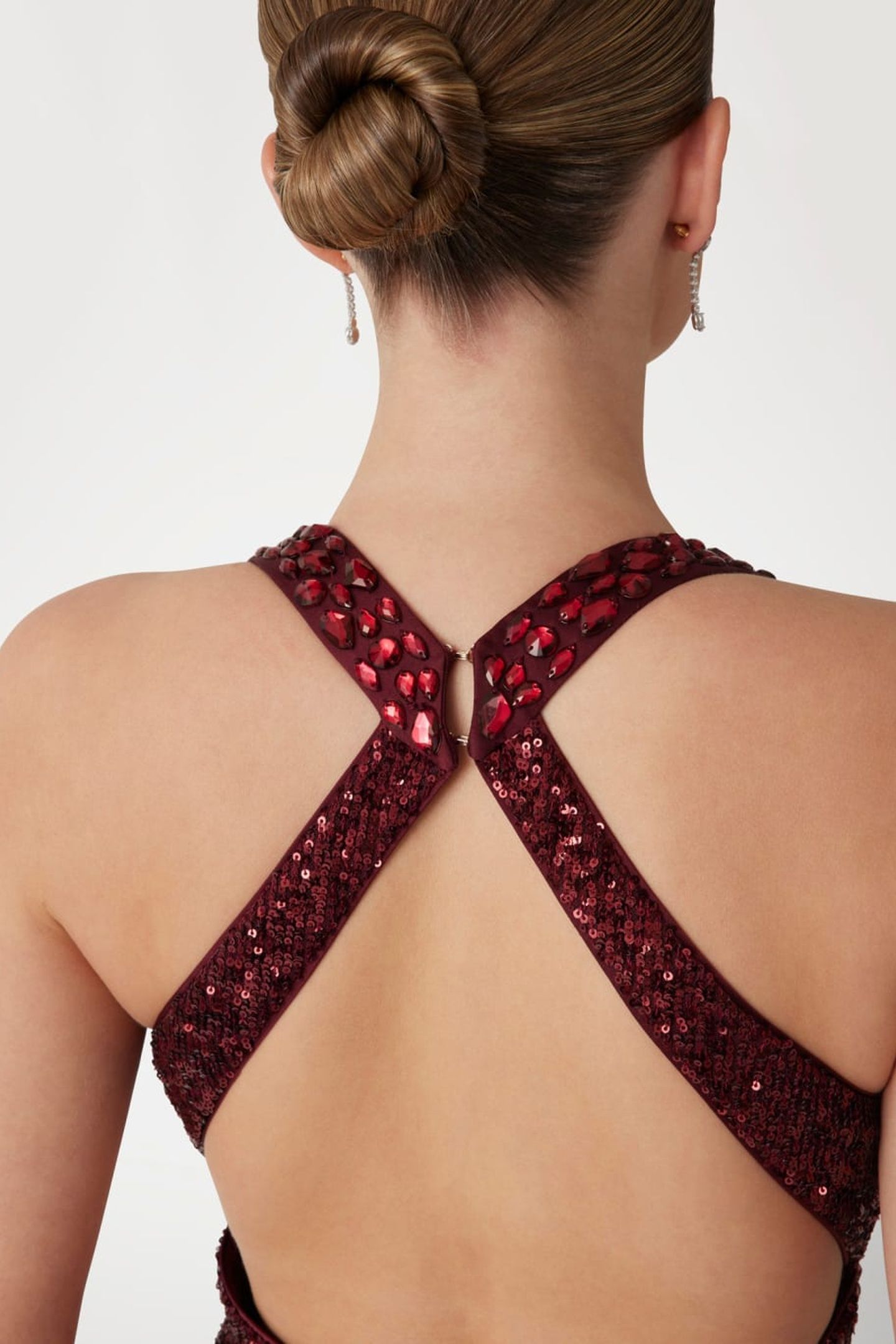 MARCIANO BY GUESS MILANA SEQUIN GOWN DARK JAM RED MULTI 5