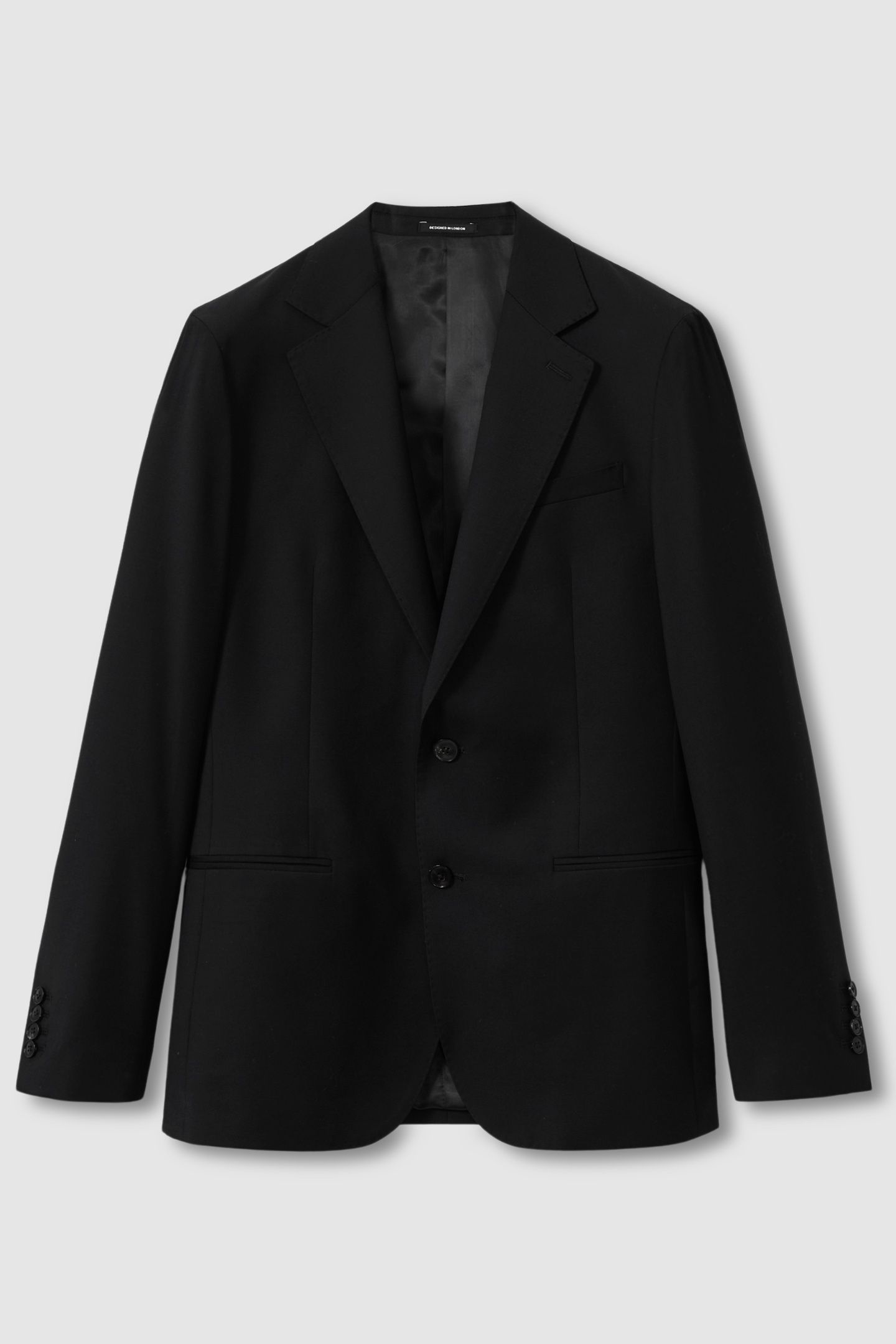 SB 2B NOTCH PLAIN WEAVE BLAZER BLACK 5