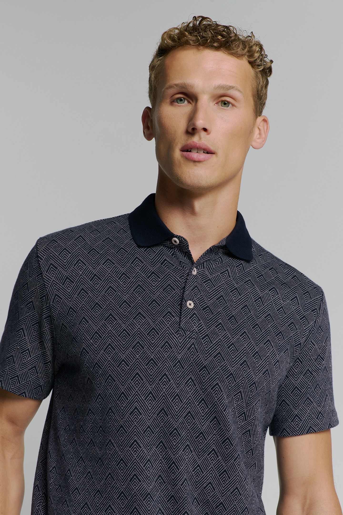 POLO 2 COLOURED JACQUARD DEEP BLUE 4