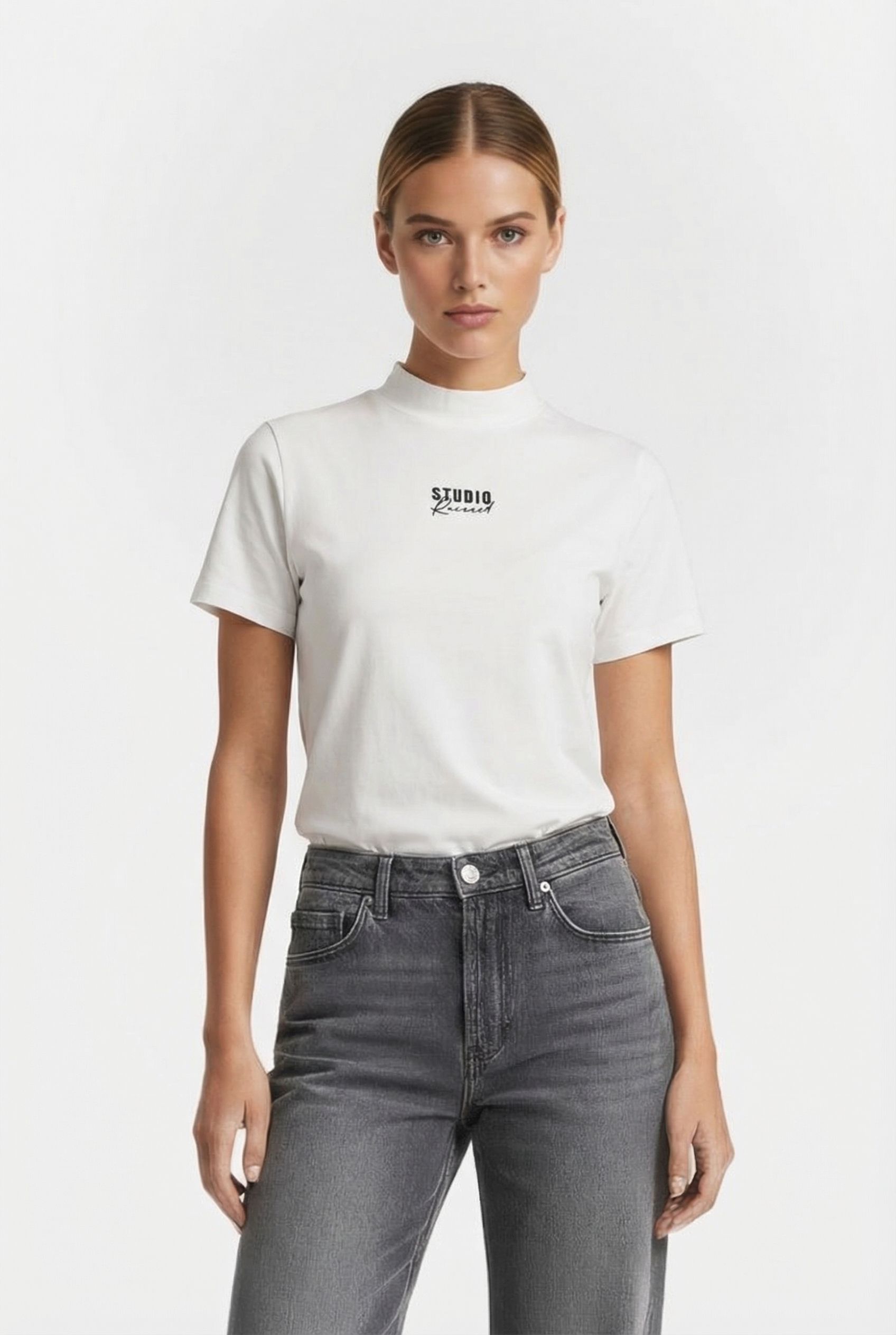 HANNAH T-SHIRT GREY IVORY 1
