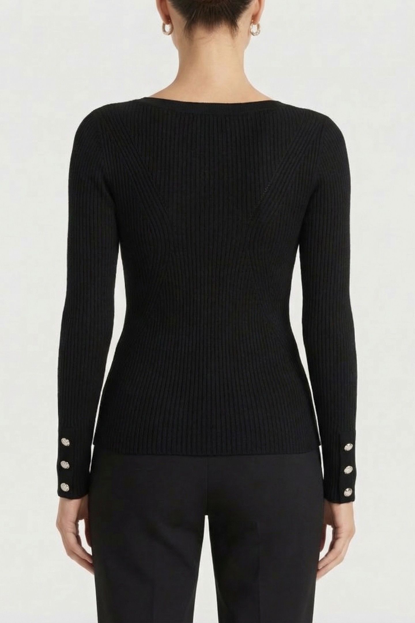 MARCIANO BY GUESS ISA LS BOAT NECK TOP SWEATER JET BLACK 2