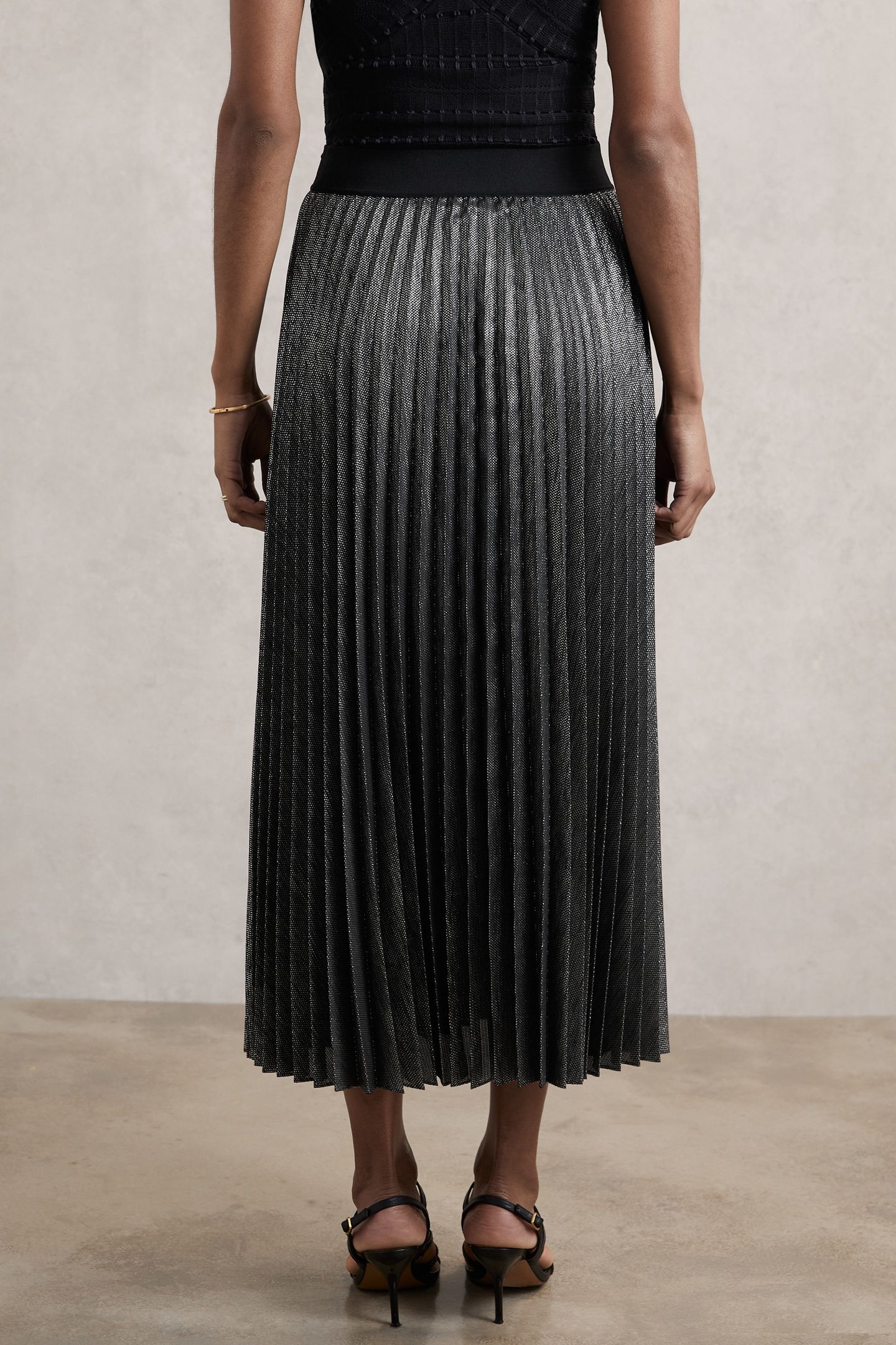 OCCASION PLEAT SKIRT CHARCOAL GREY 2