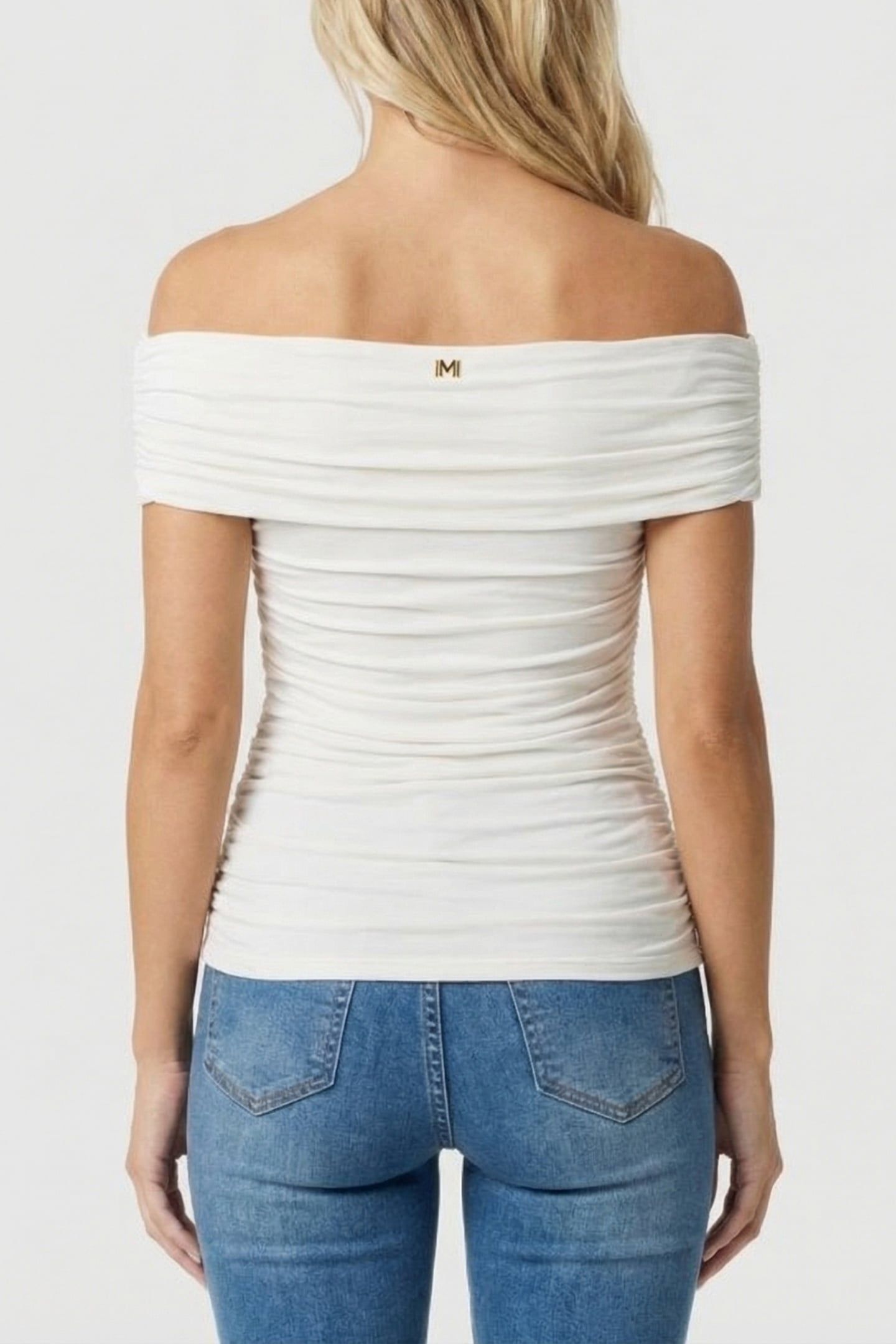 MARCIANO BY GUESS ALVA OFF SHOULDER TOP SANDY SHORE 2
