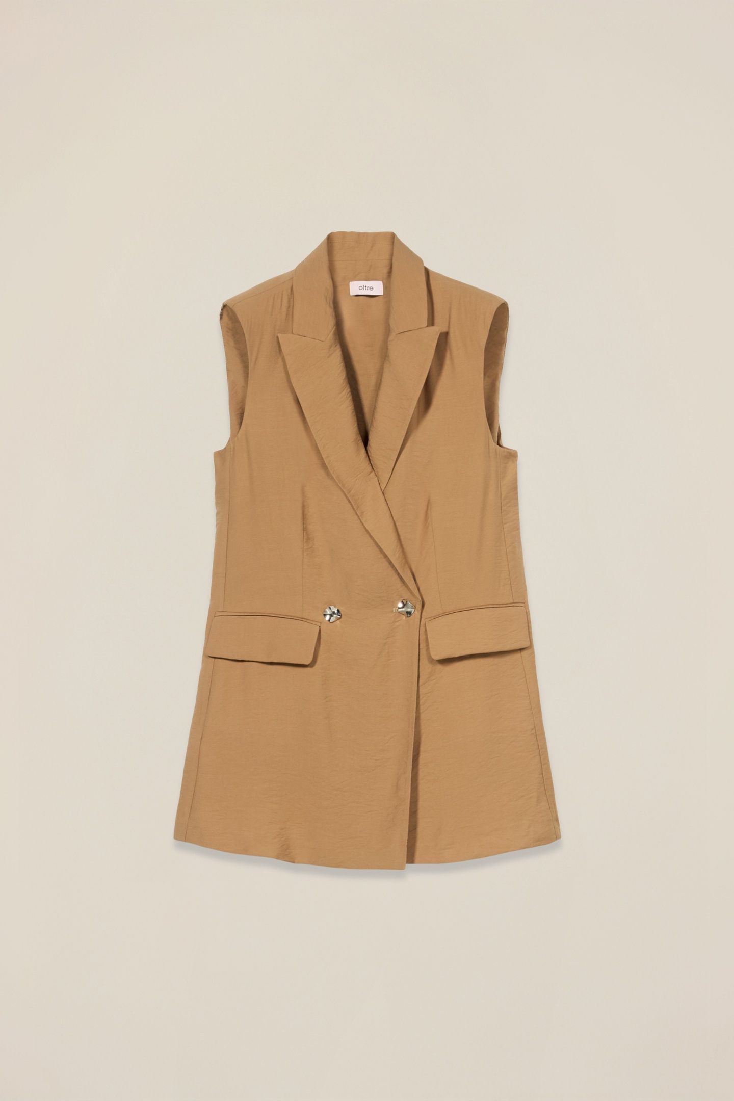 FLUID VISCOSE BLEND VEST BEIGE 3