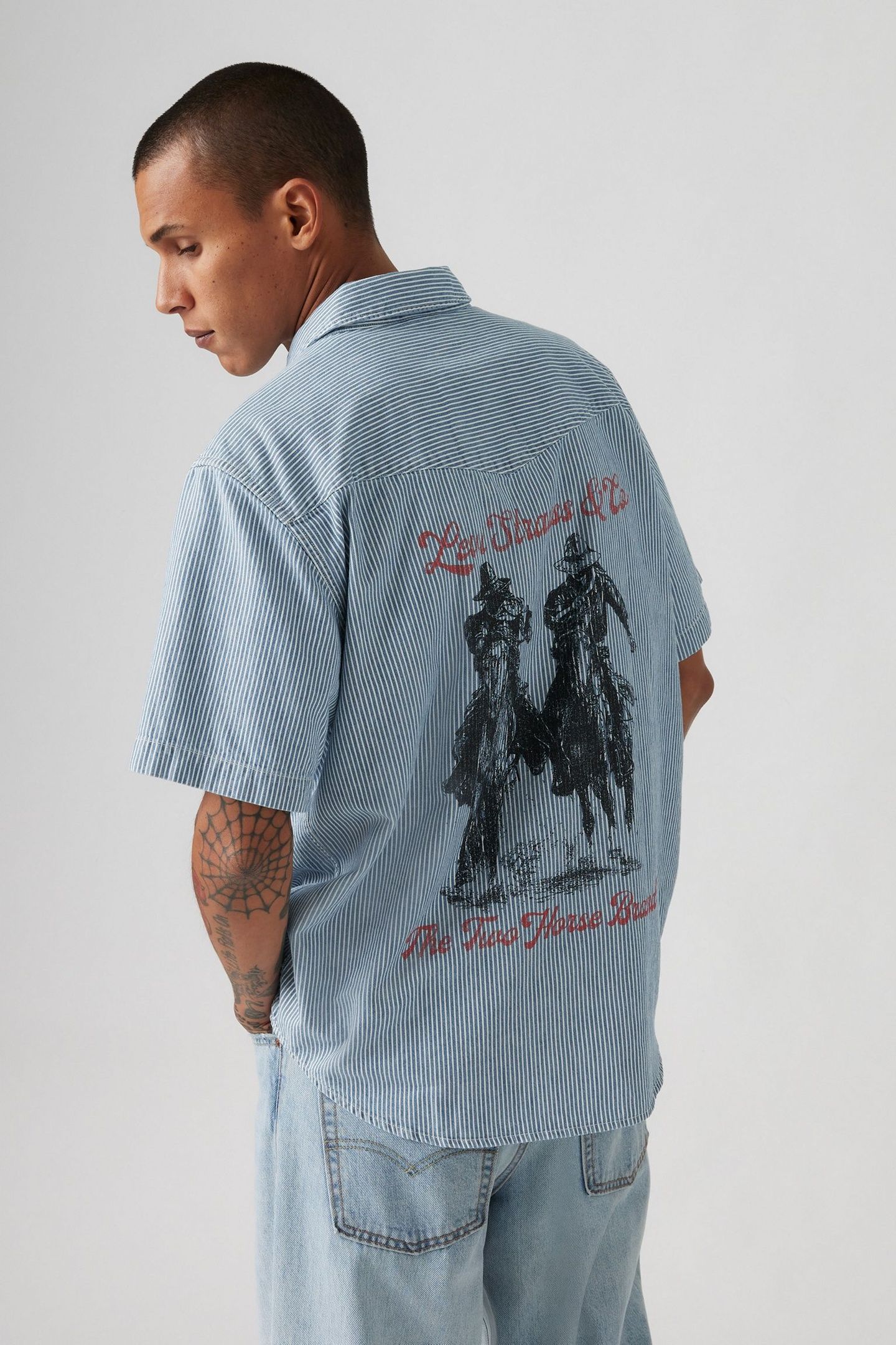 SHORT SLEEVE RELAXED WESTERN SHIRT BLUE 2