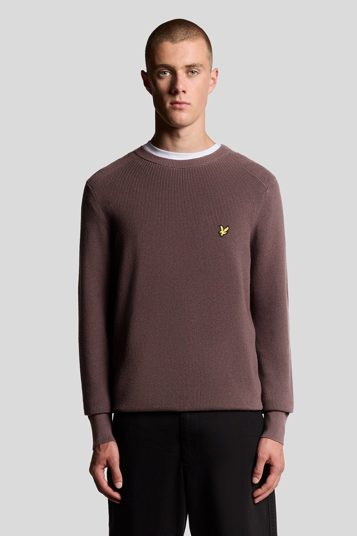 ENGINEERED RIB CREW NECK ESPRESSO 2