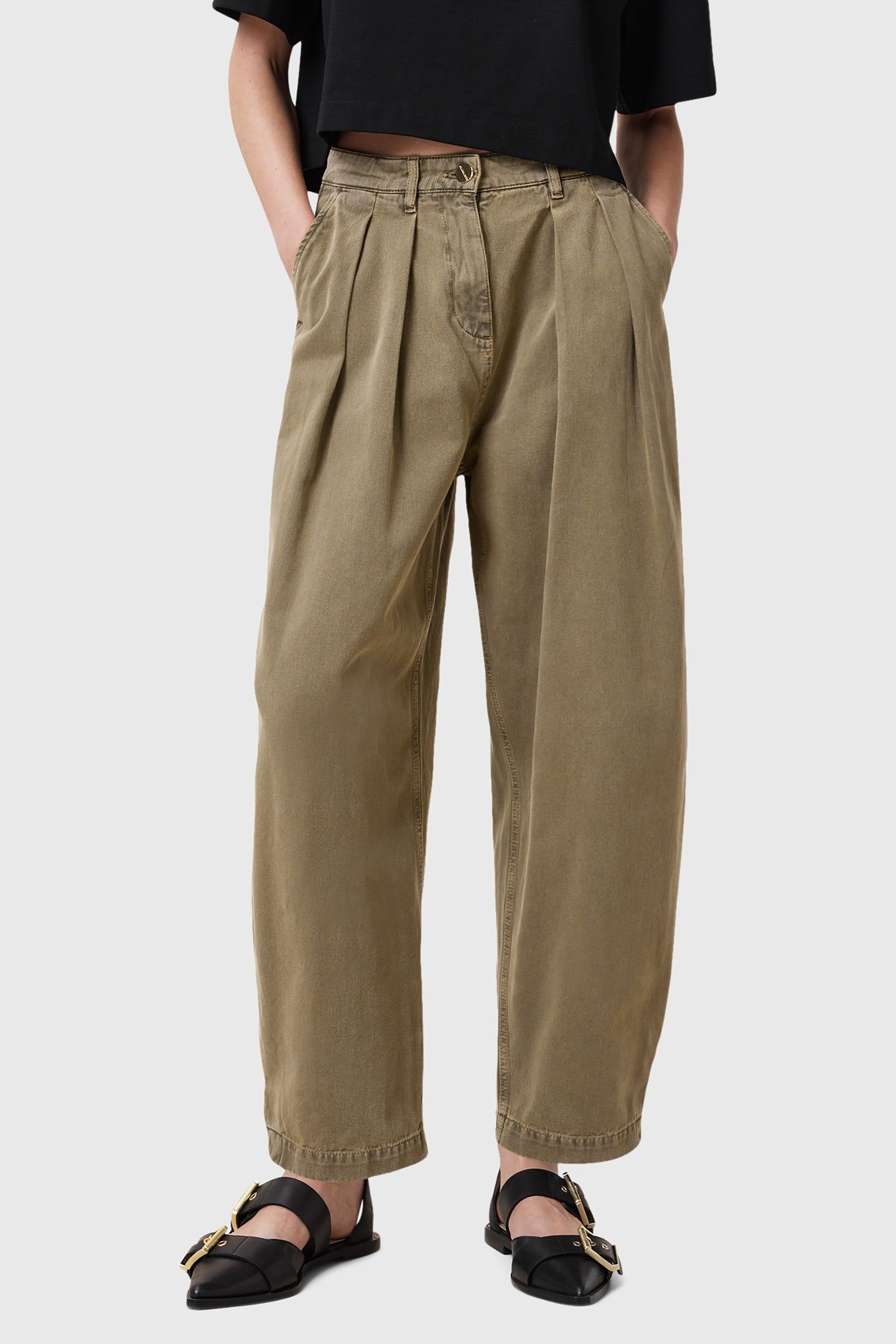 BECCA DENIM TROUSER KHAKI GREEN 3