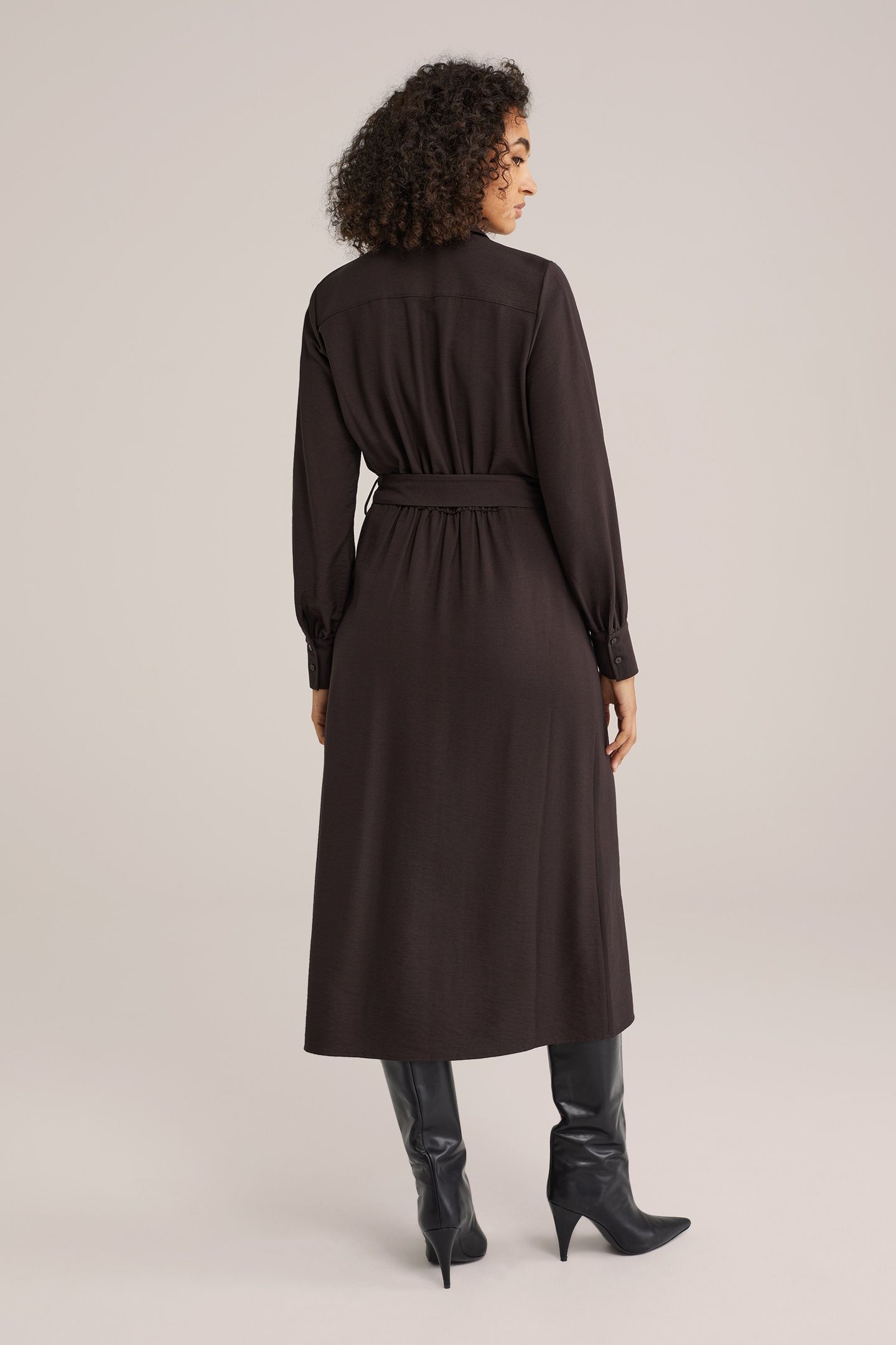 DRESS MID LENGTH BROWN 2