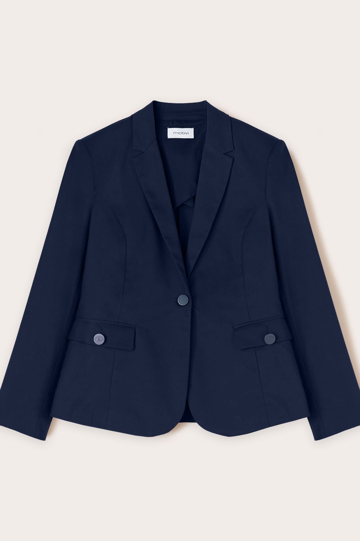 SINGLE-BREASTED BLAZER IN TECHNICAL COTTON BLUE 5