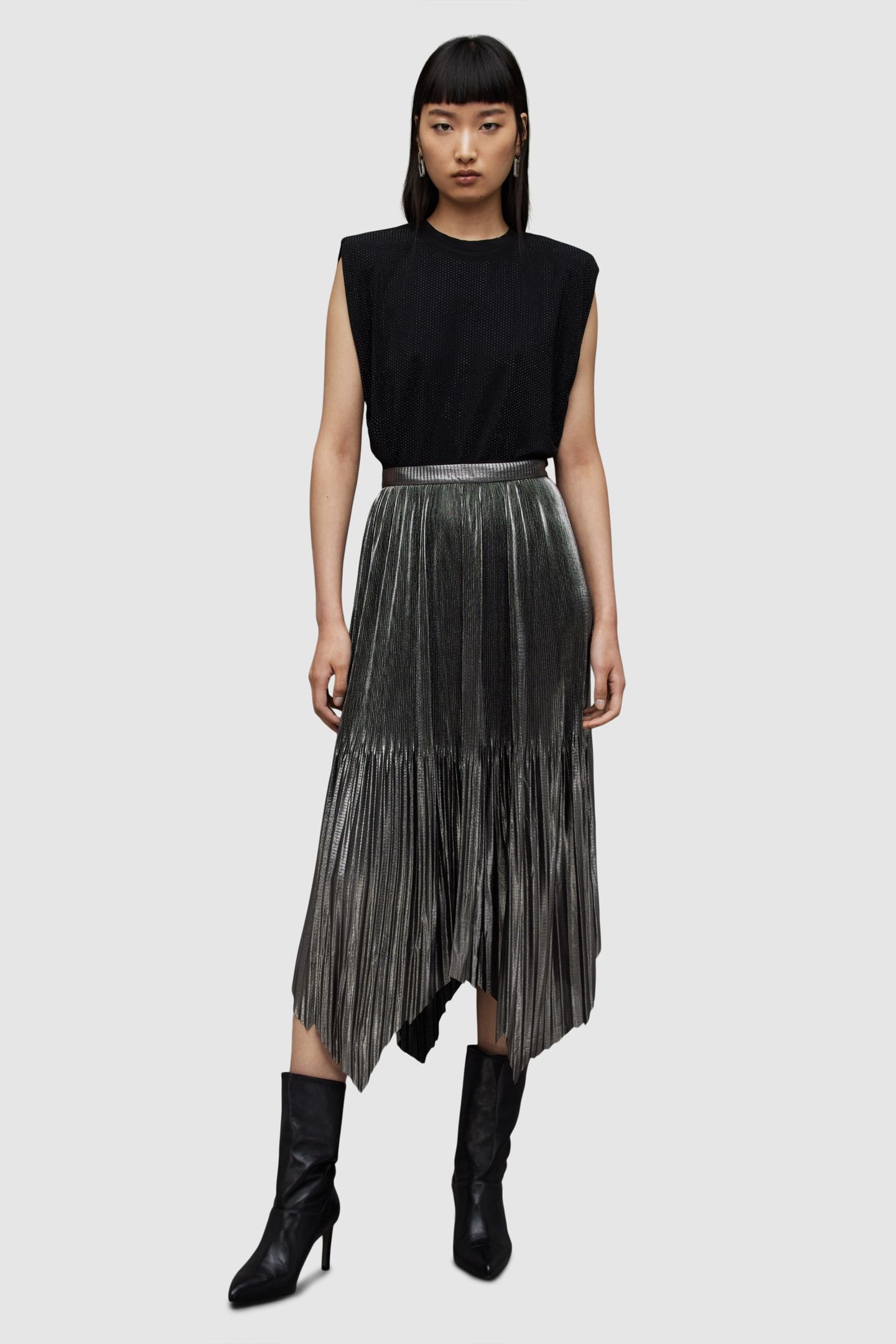 LERIN METALLIC SKIRT SILVER 5