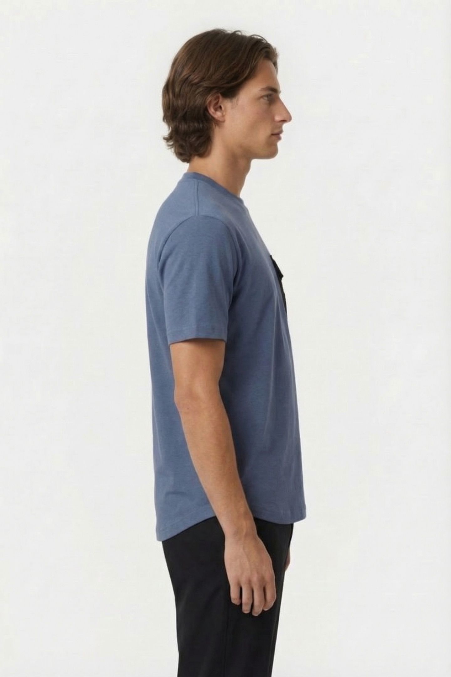 VINTAGE INDIGO KLJ REG MIX MATERIAL TEE 2