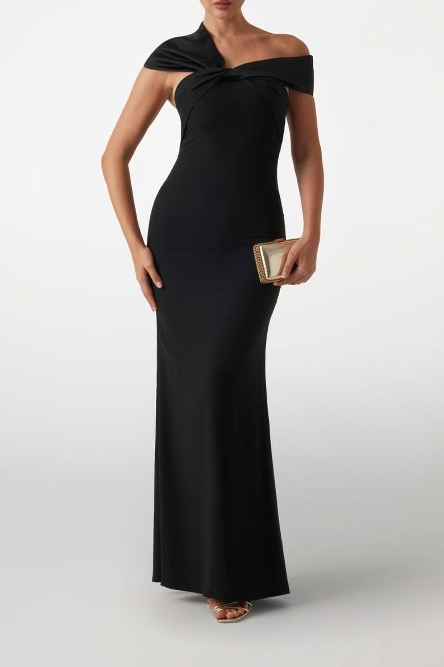 MARCIANO BY GUESS VITTORIA LONG DRESS JET BLACK 1