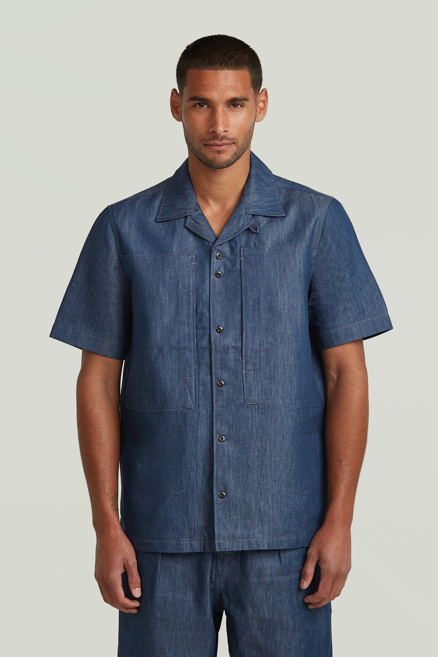 WORKWEAR RESORT REGULAR SHIRT S/S RAW DENIM 2