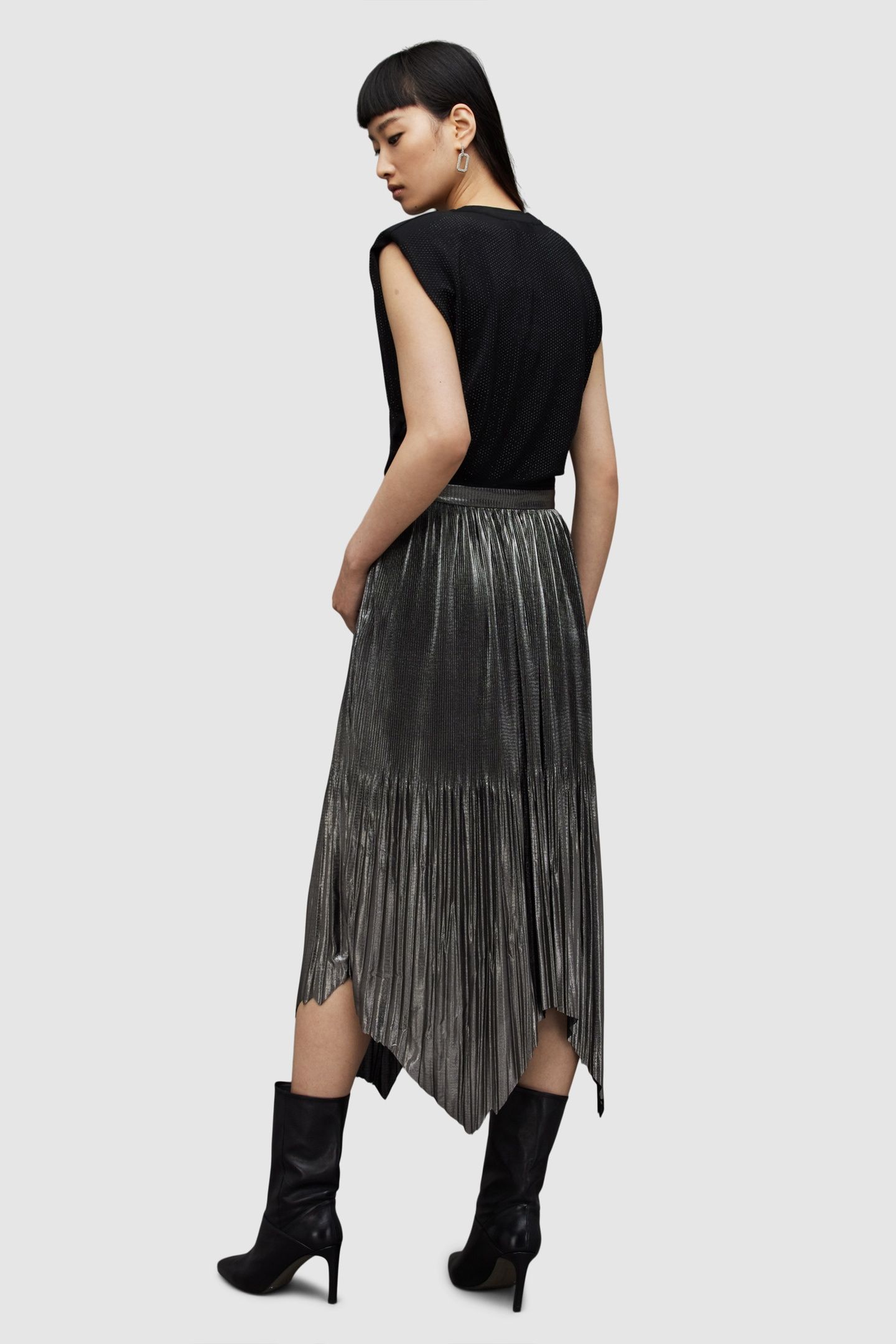 LERIN METALLIC SKIRT SILVER 3