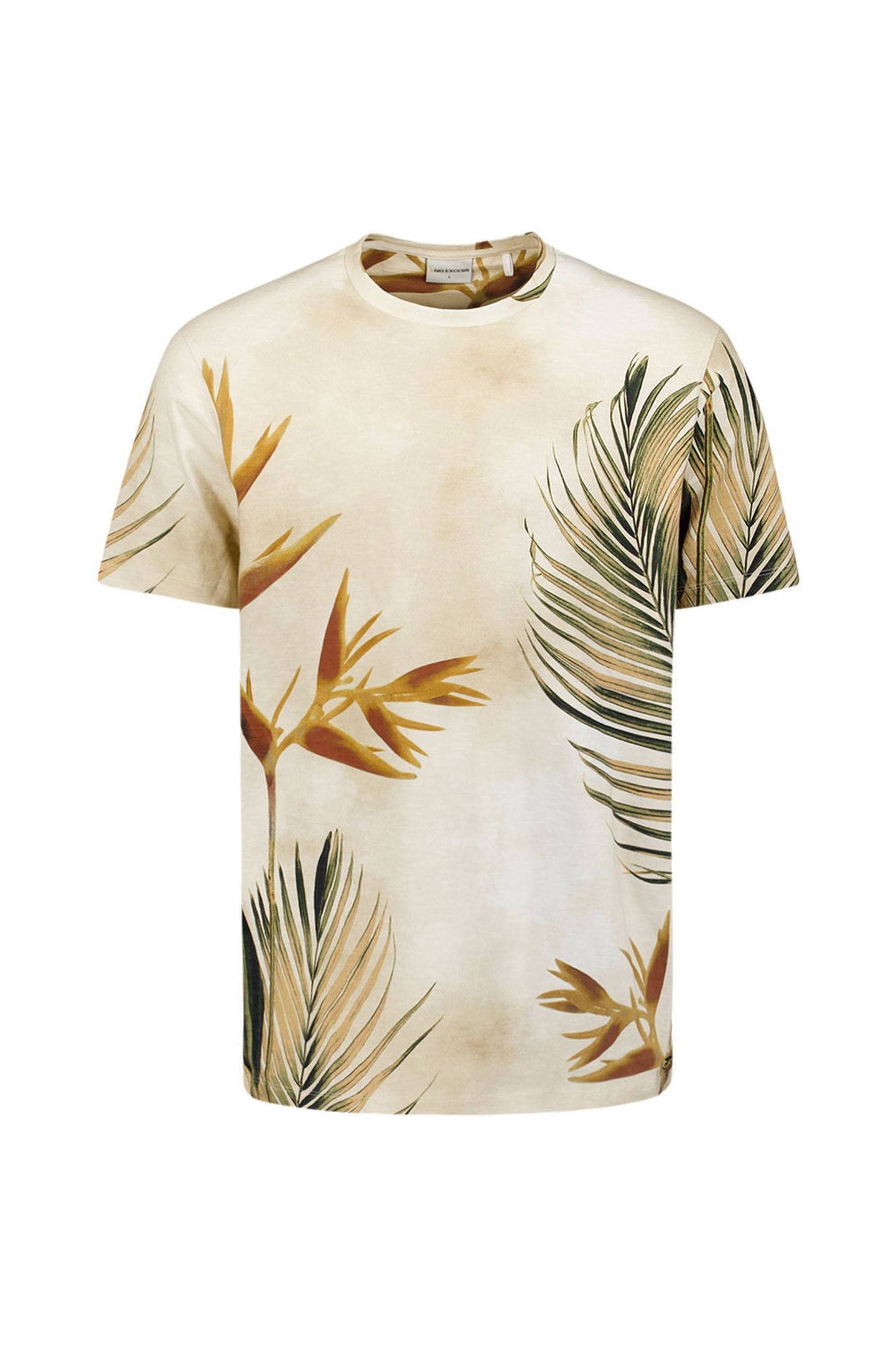 T-SHIRT CREWNECK ALLOVER PRINTED SLUB GARMENT DYED SAND 5