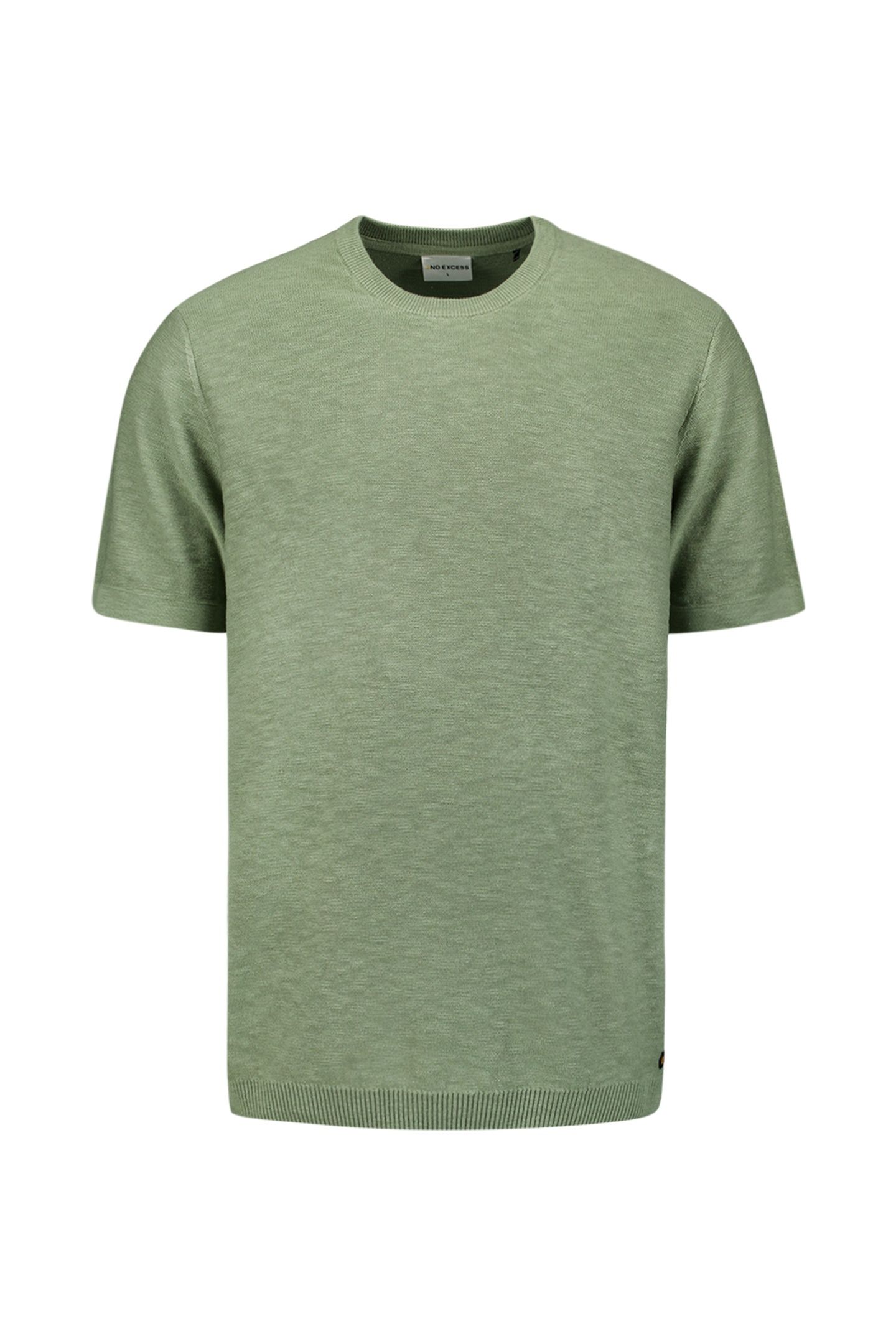 PULLOVER SHORT SLEEVE CREWNECK SOLID SLUB KNIT GREEN 5