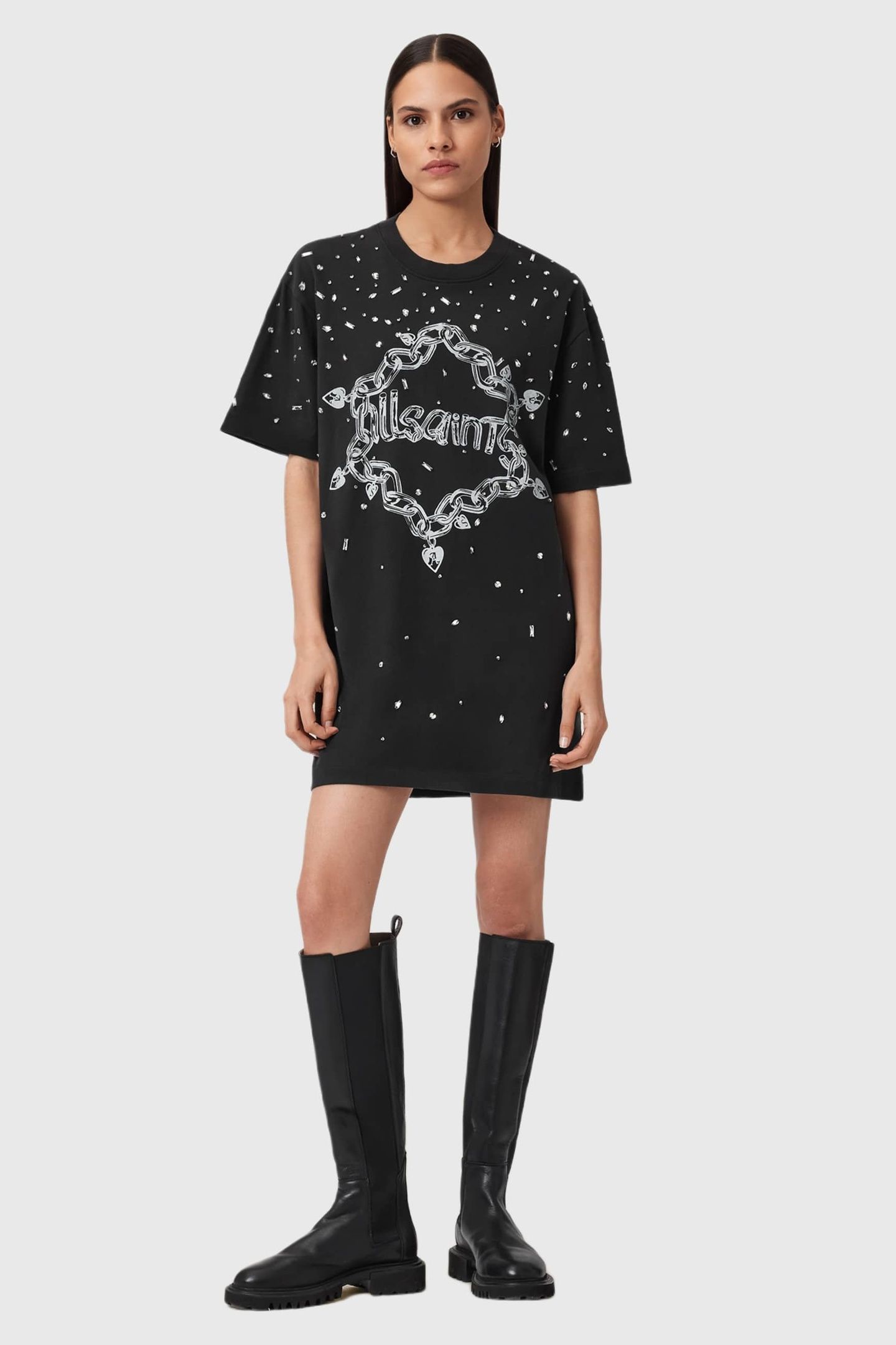 DRIP SCATTER DRESS WASHED BLACK 5