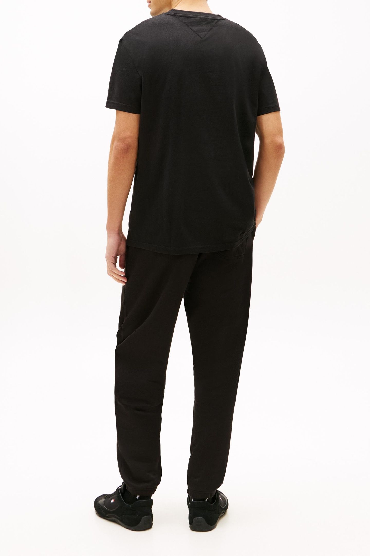 LINEAR LOGO EMBROIDERY JERSEY T-SHIRT BLACK 4