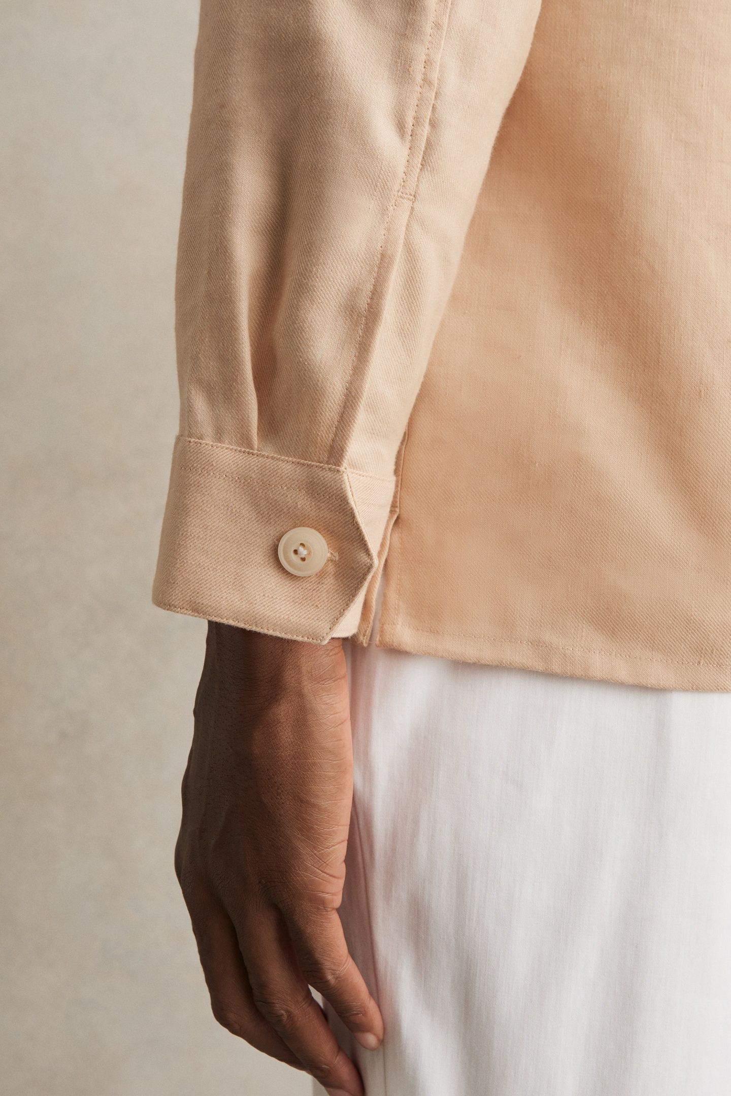 LS LINEN TWIN POCKET OVERSHIRT STONE 5