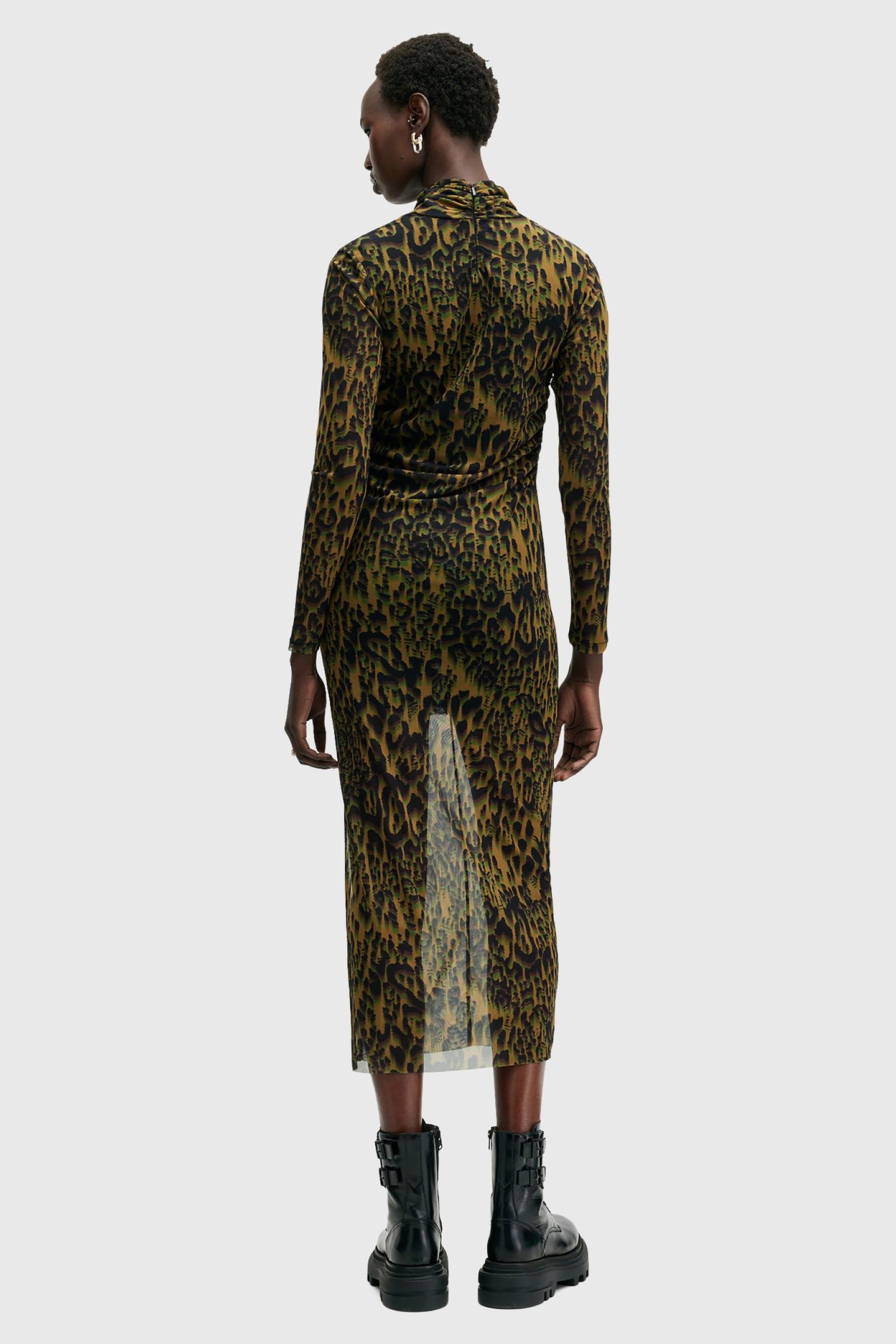 TIA MESH DRESS TERESA KHAKI GREEN 2