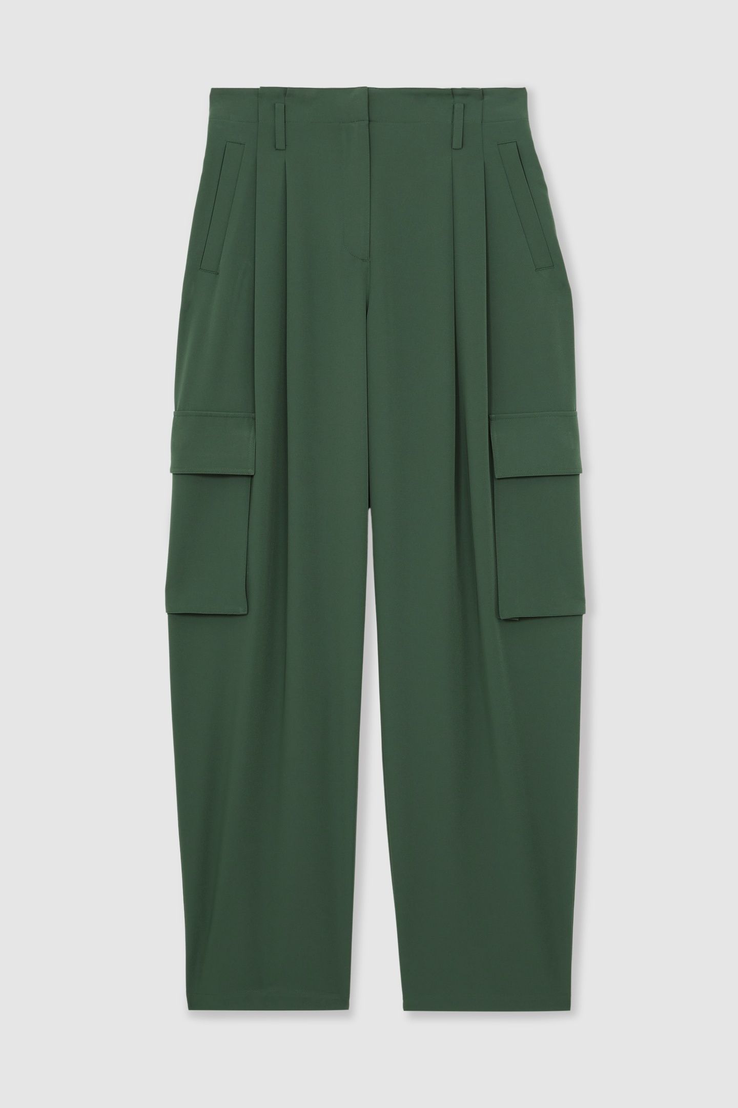 WIDE LEG PLEATED CARGO TROUSER GREEN 6