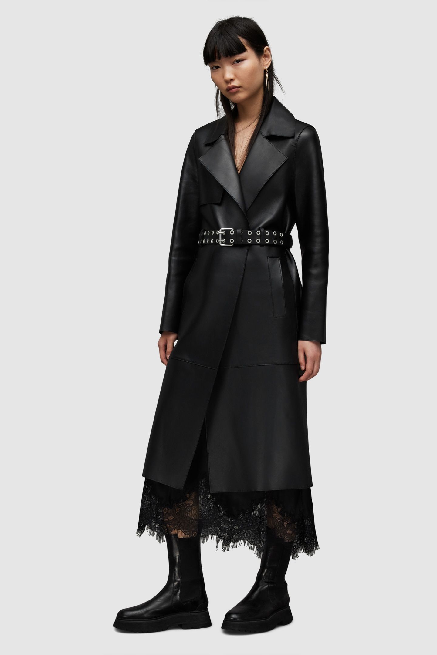 FARREN BELTED MAC BLACK 4