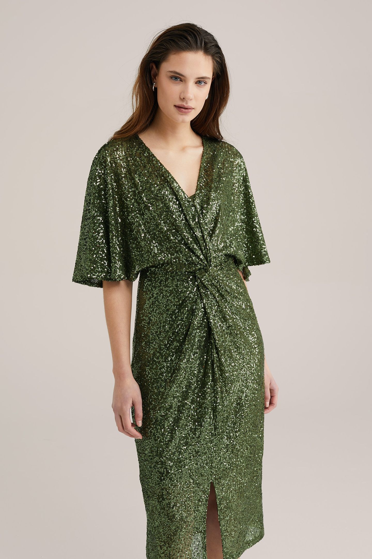 DRESS MID LENGTH DARK GREEN 1