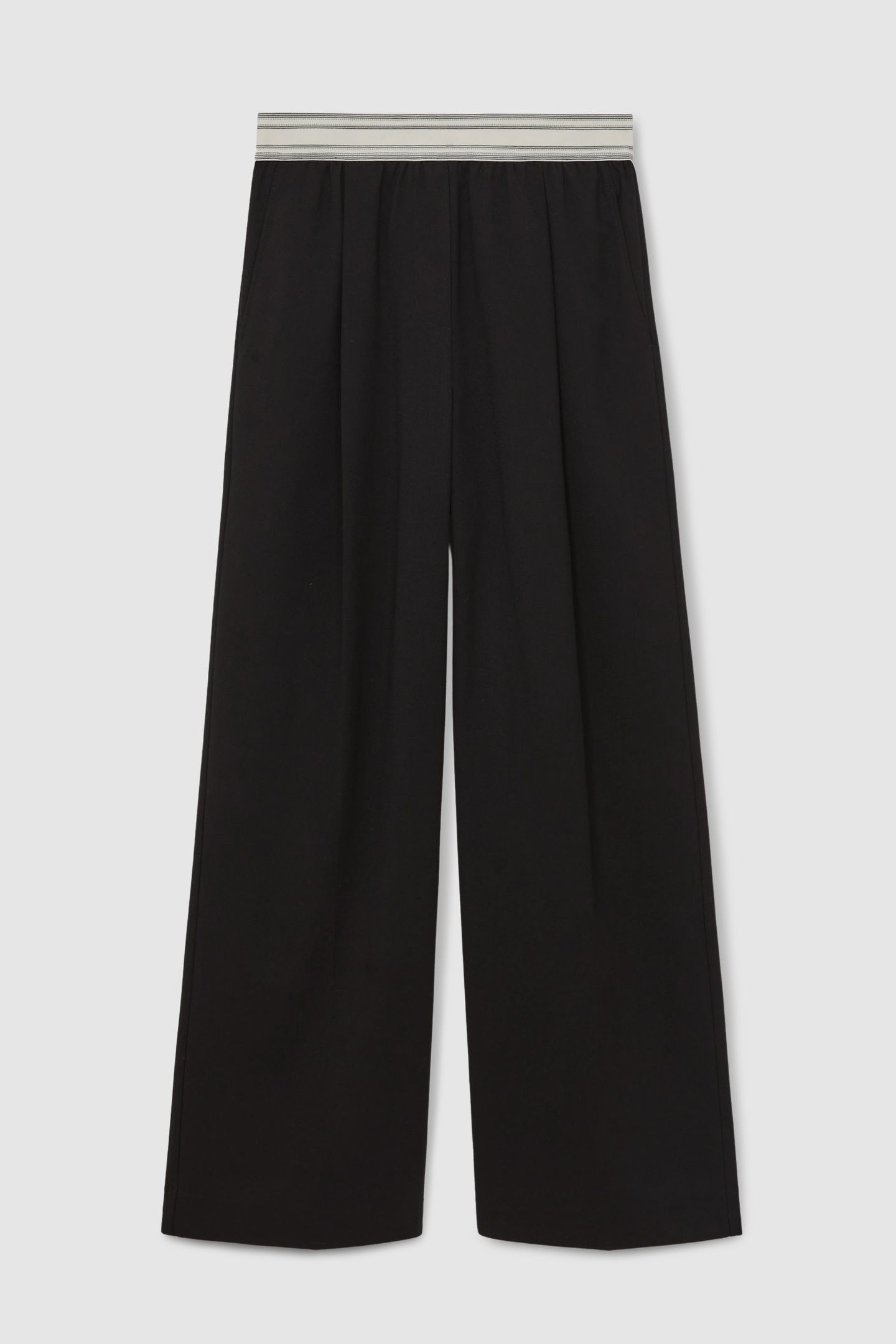 WAISTBAND WIDE LEG TROUSER BLACK 6