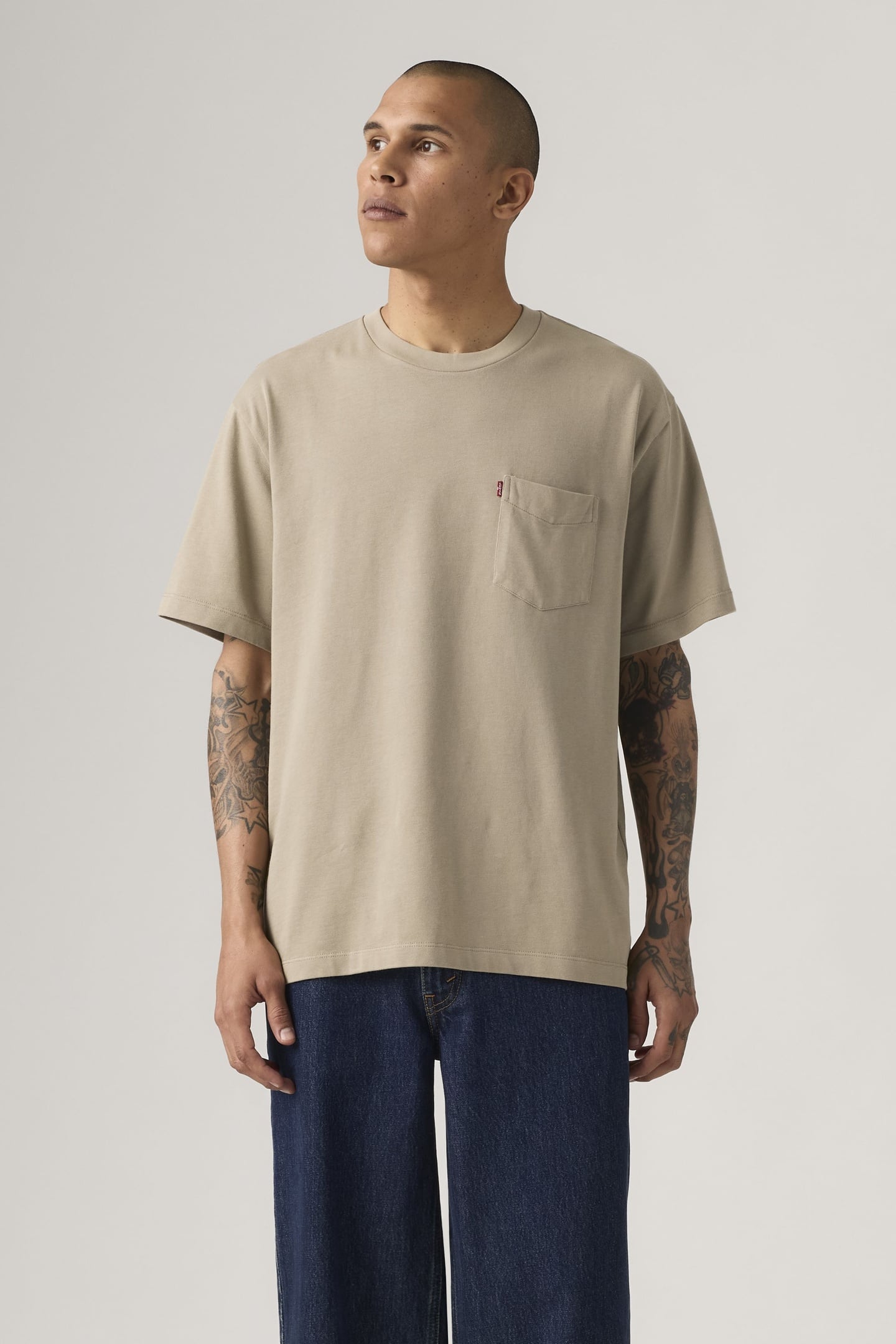 HEAVYWEIGHT POCKET TEE BEIGE 1
