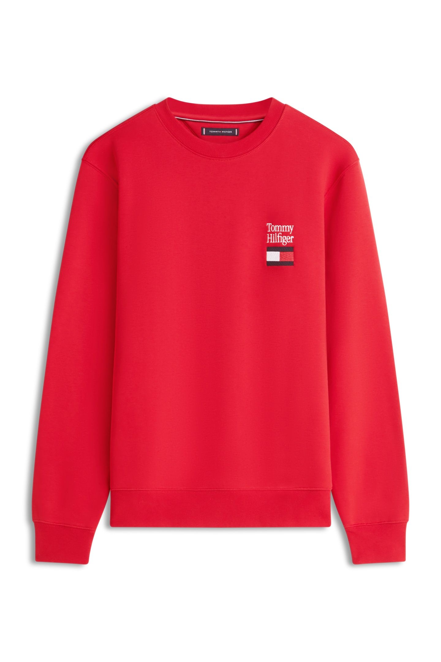 TOMMY EMBRO FLAG SWEATSHIRT MEDIUM RED 4