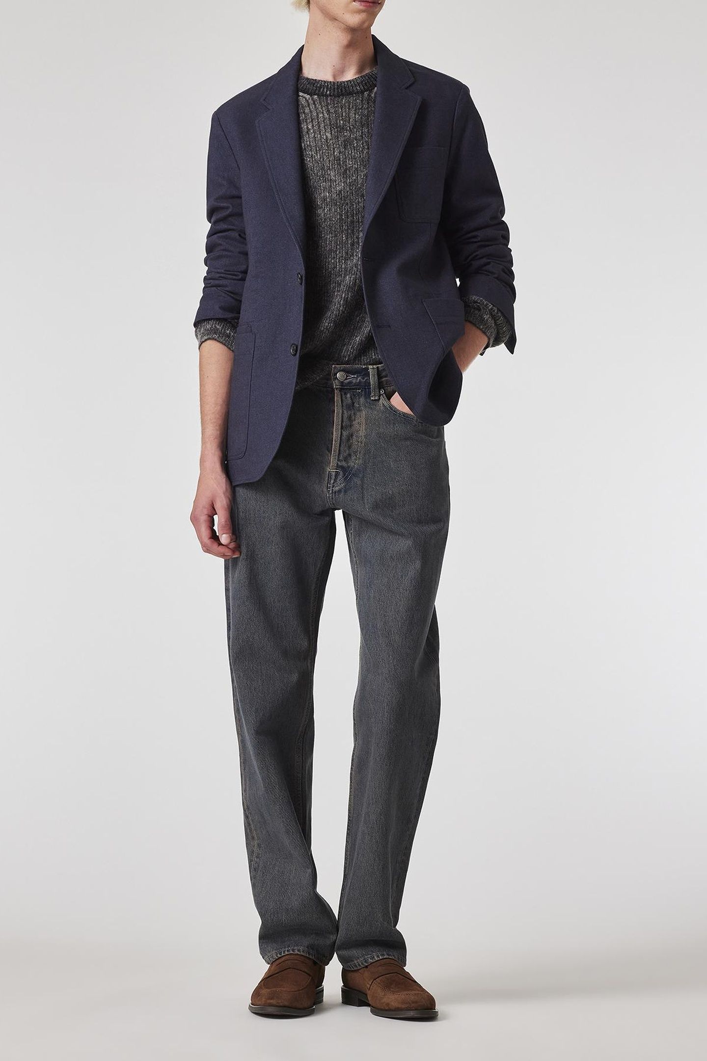 CASUAL FIT 2 BTN JACKET VERY DARK NAVY 2