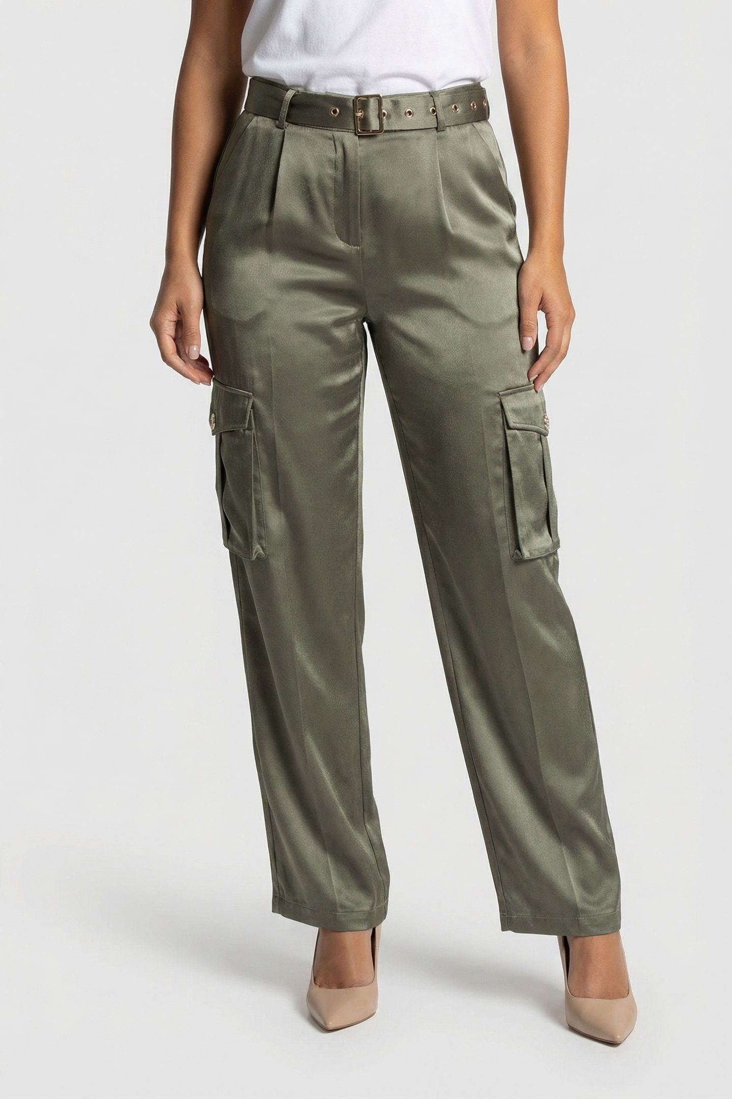 MARCIANO BY GUESS FANNIE CARGO PANT STONE OLIVE 1