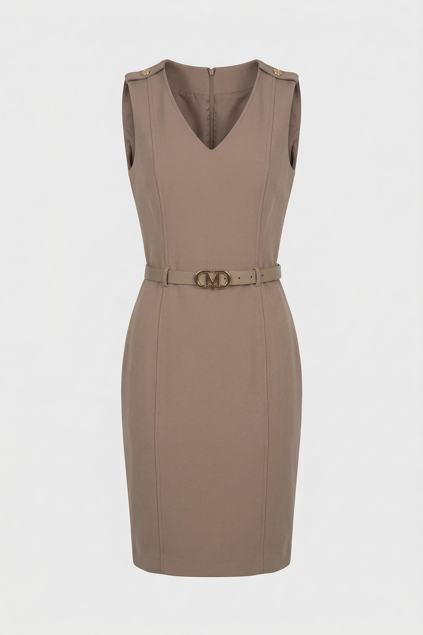 MARCIANO BY GUESS MASHA BELTED DRESS SILK TAUPE 3