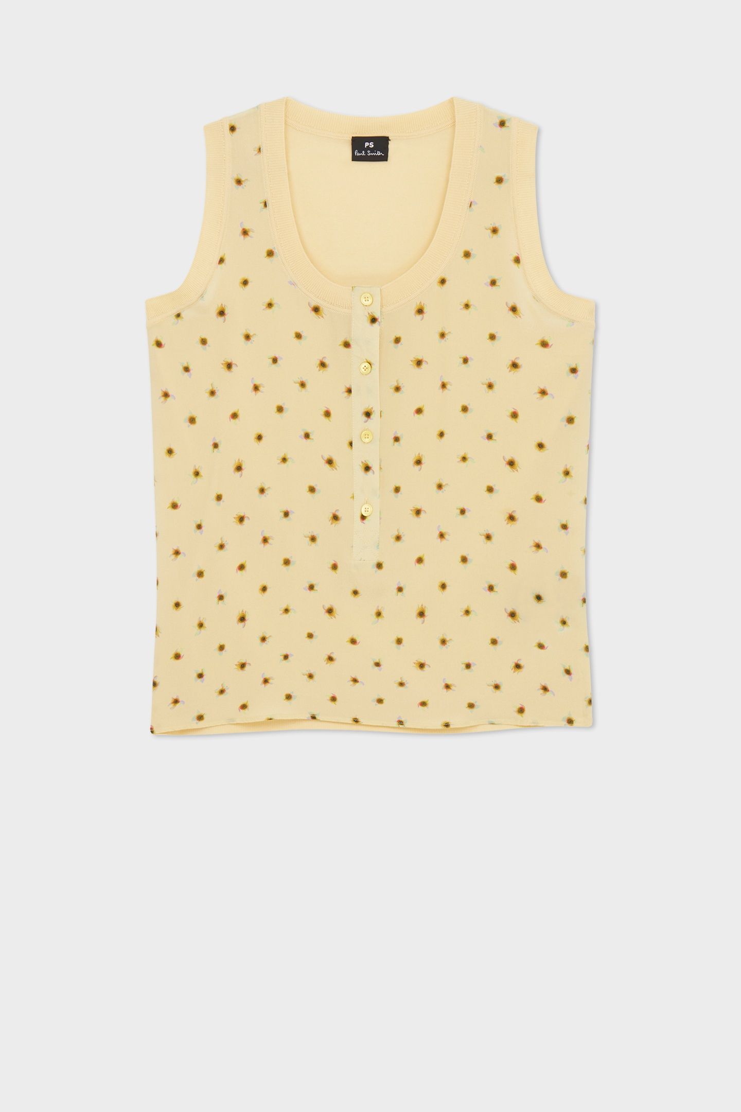 KNITTED VEST WOVEN FRONT YELLOW 1