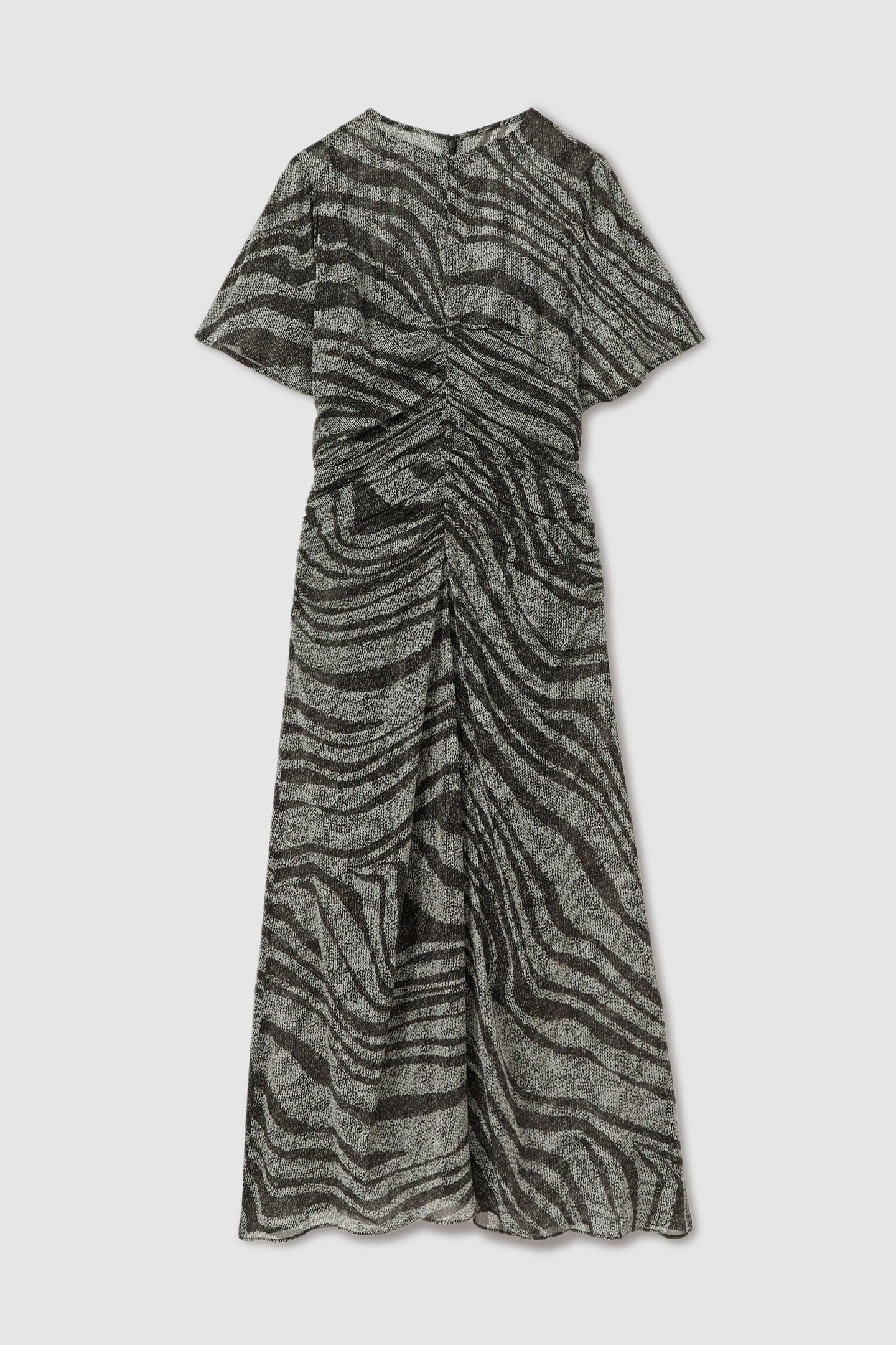 ANIMAL PRINTED MIDI DRESS BLACK/GREY 4