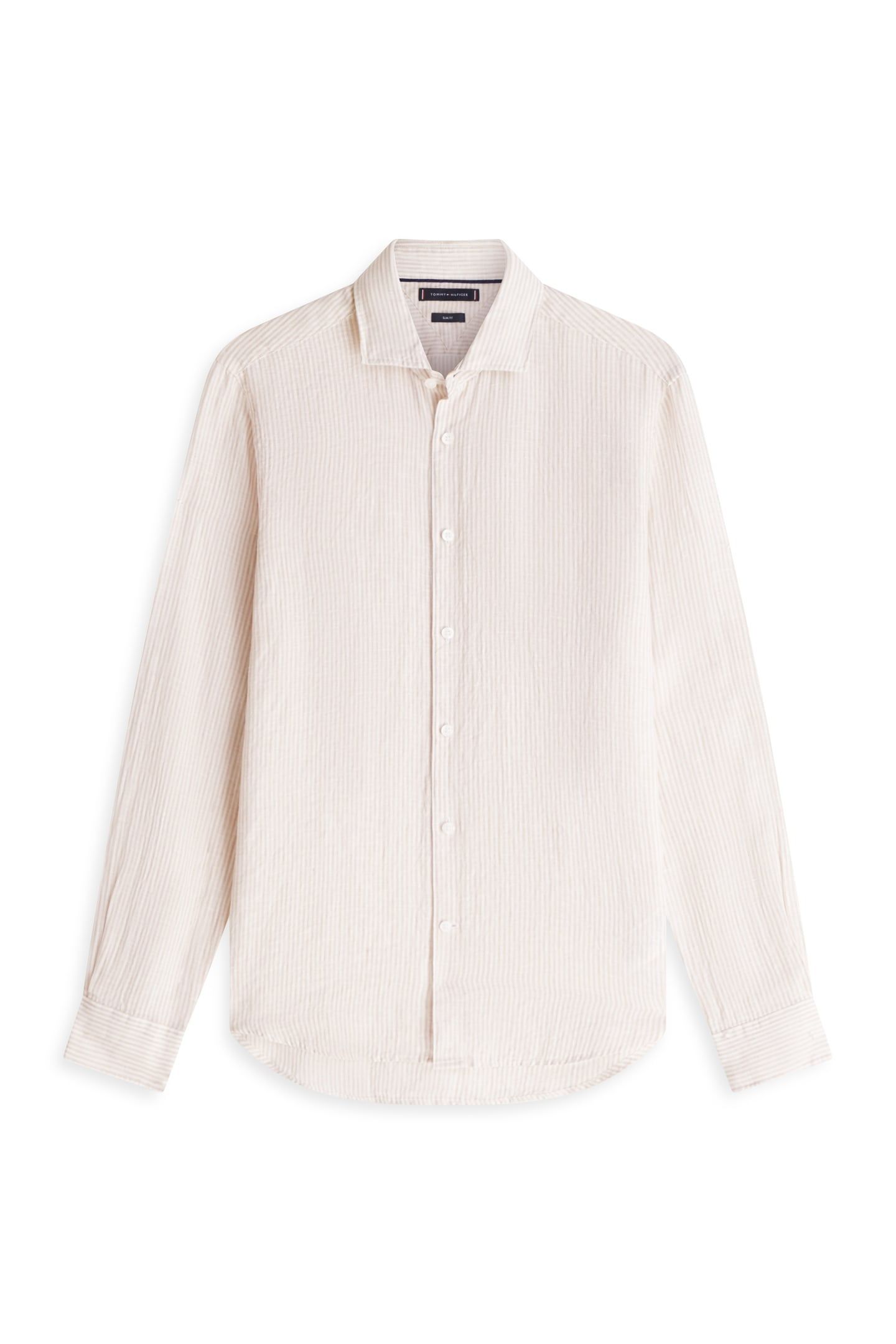 DC LINEN STRIPE SHIRT SANDALWOOD/ECRU 3