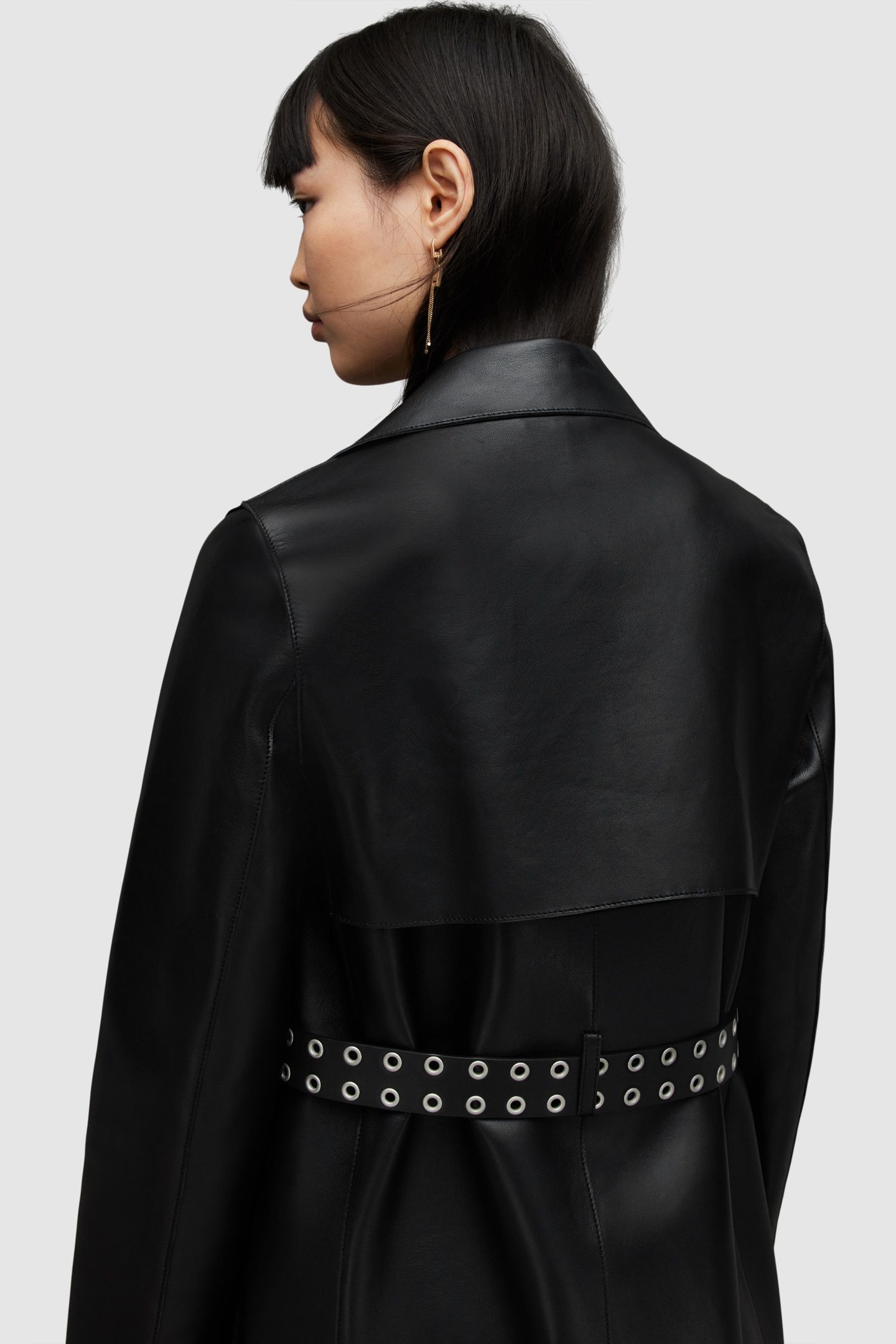 FARREN BELTED MAC BLACK 6
