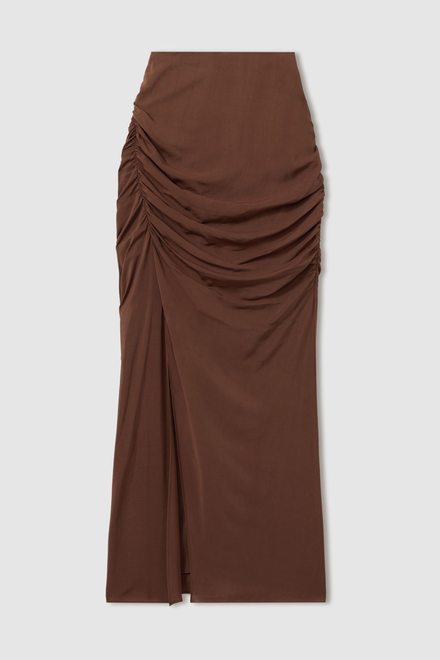 RUCHED MIDI SKIRT CHOCOLATE 4