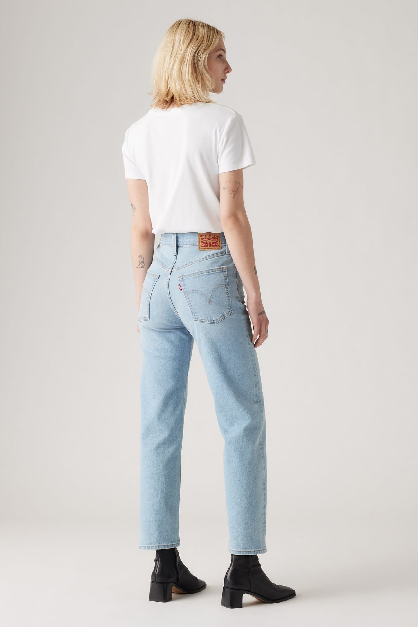 RIBCAGE STRAIGHT ANKLE JEANS BLUE 2