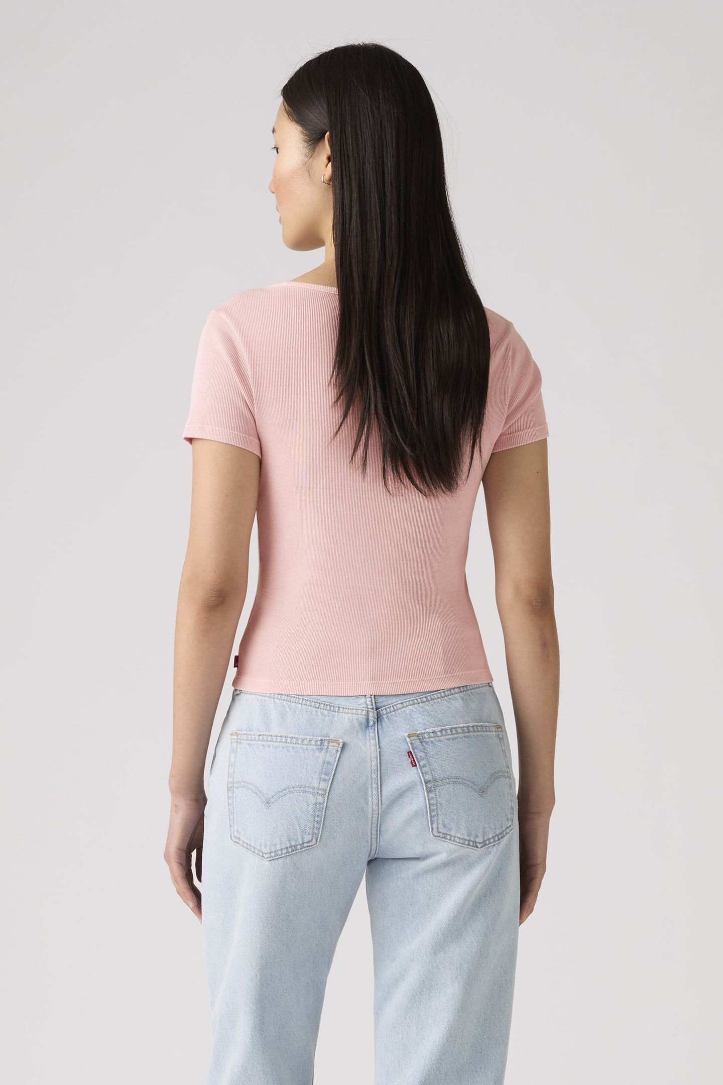ESSENTIAL SQUARE NECK TEE PINK 3