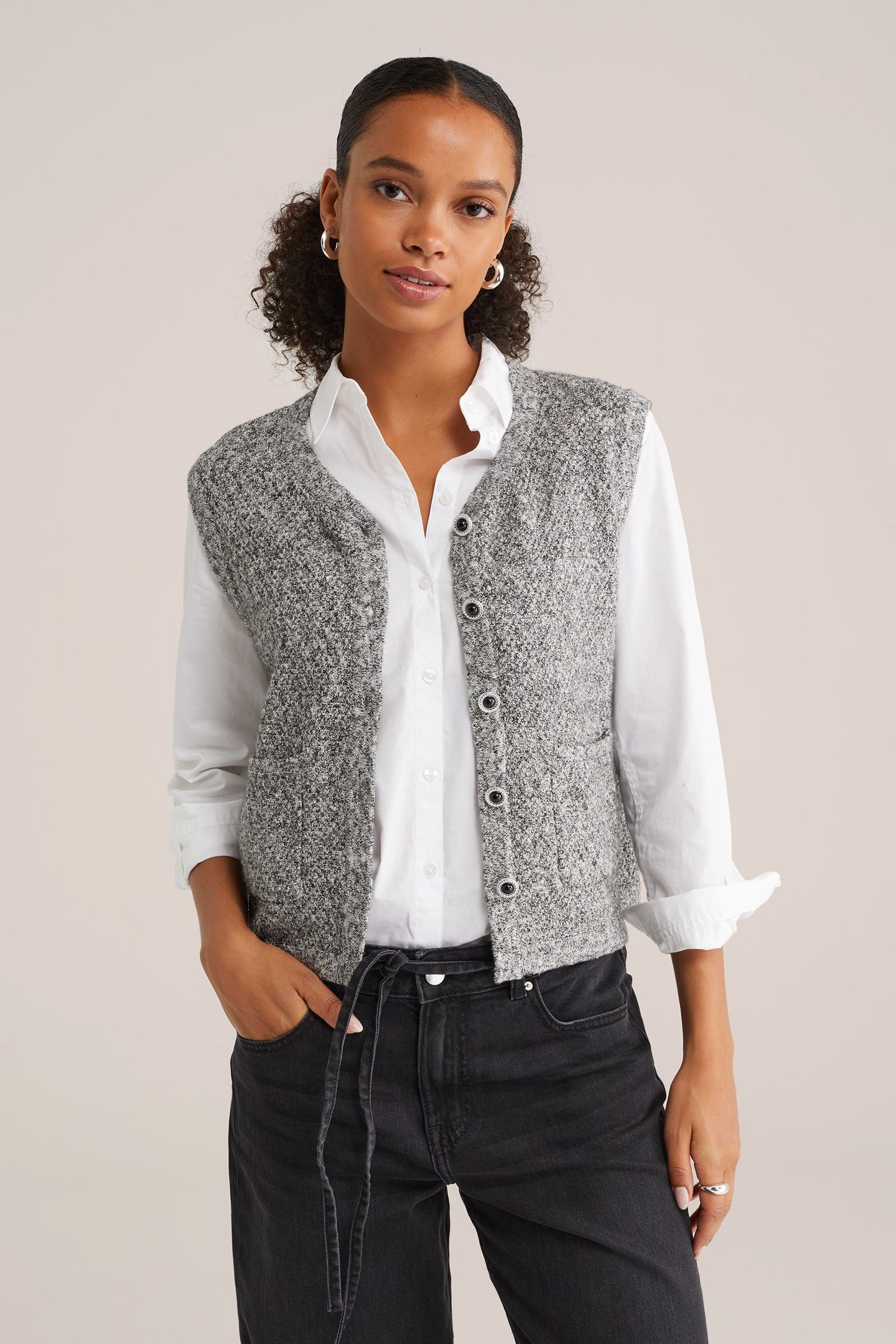 KNITTED CARDIGAN GREY 1