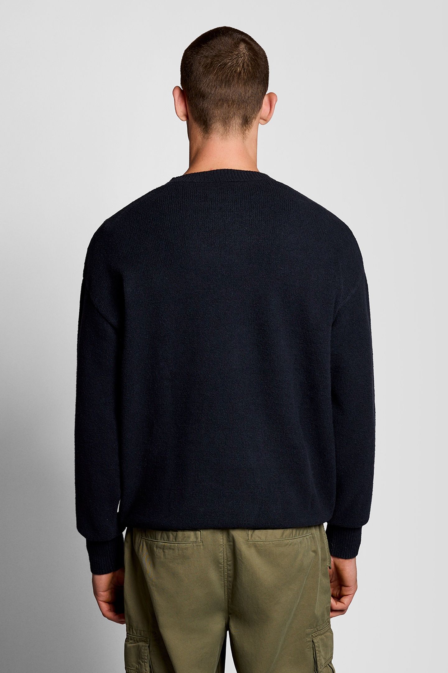 SCRIPT KNITTED CREW NECK DARK NAVY 3