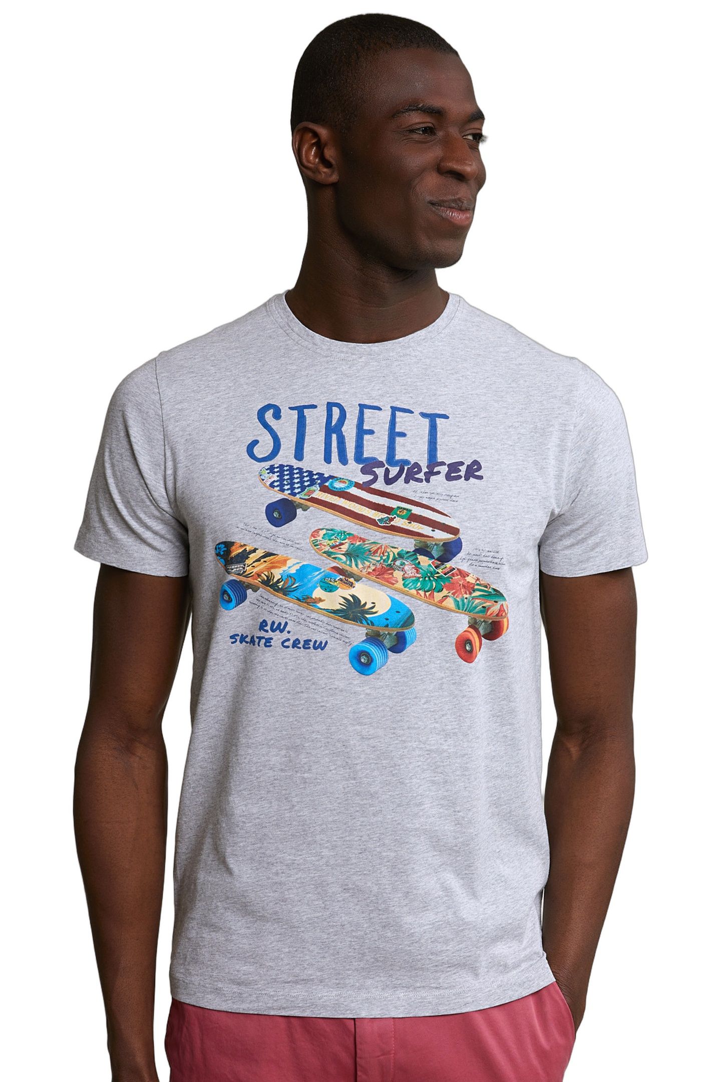 NORMAL FIT BASIC T-SHIRT SHORT SLEEVES OYSTER MIX 1
